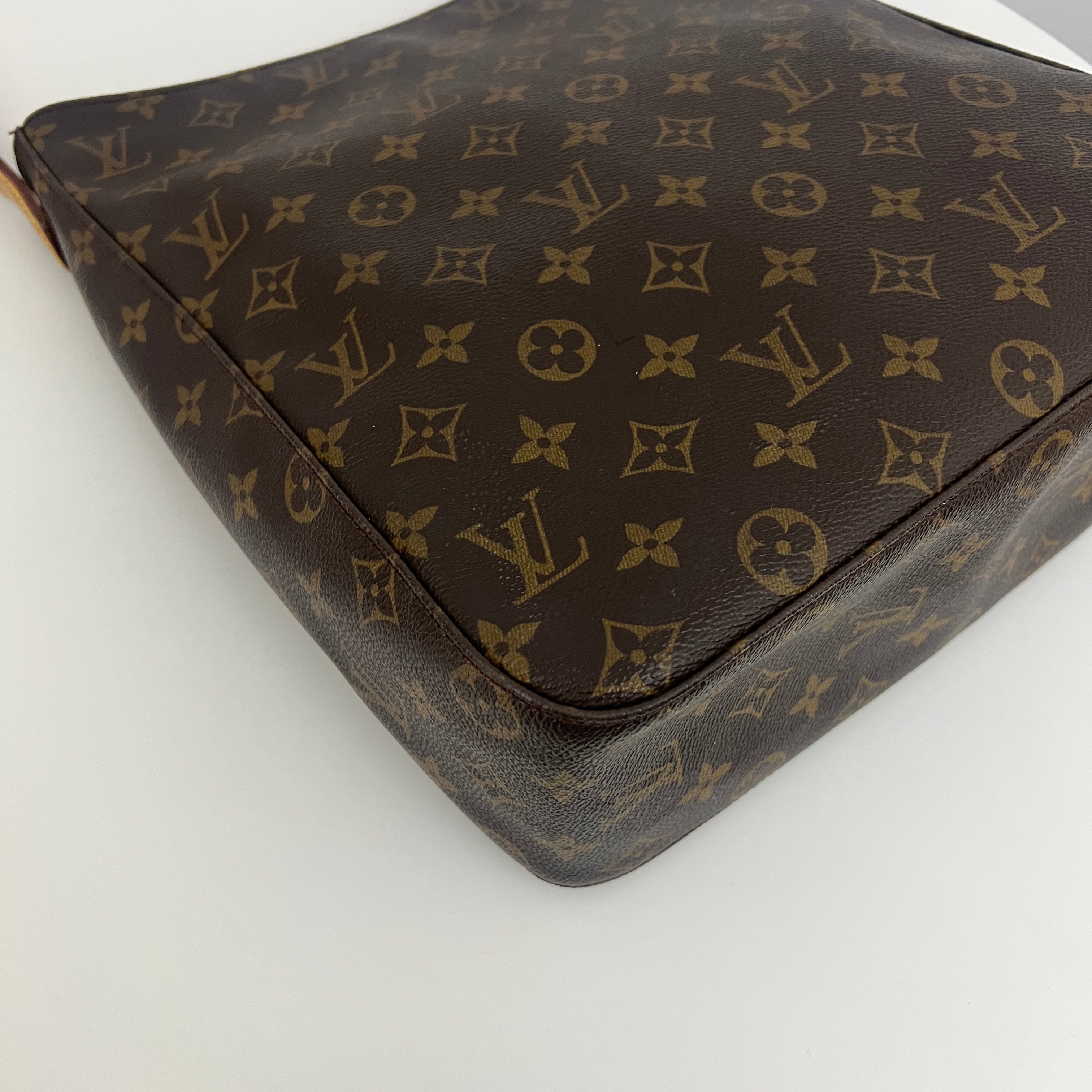 LOUIS VUITTON Looping GM bag in brown canvas and leather