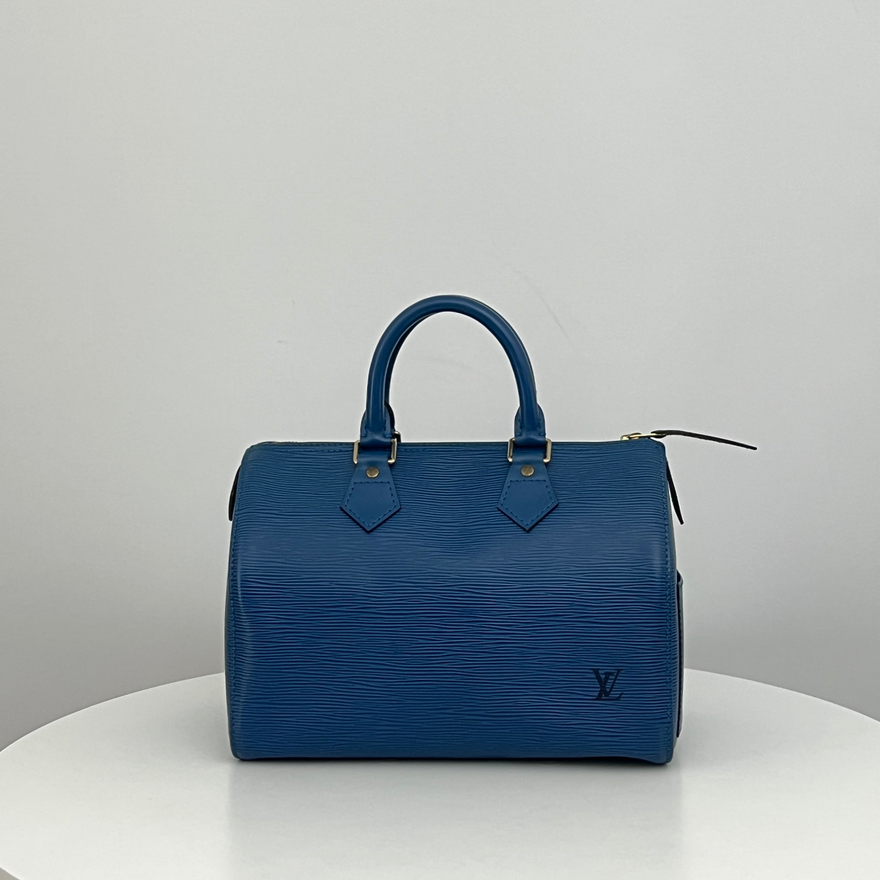 LOUIS VUITTON Speedy 25 blue Epi leather bag