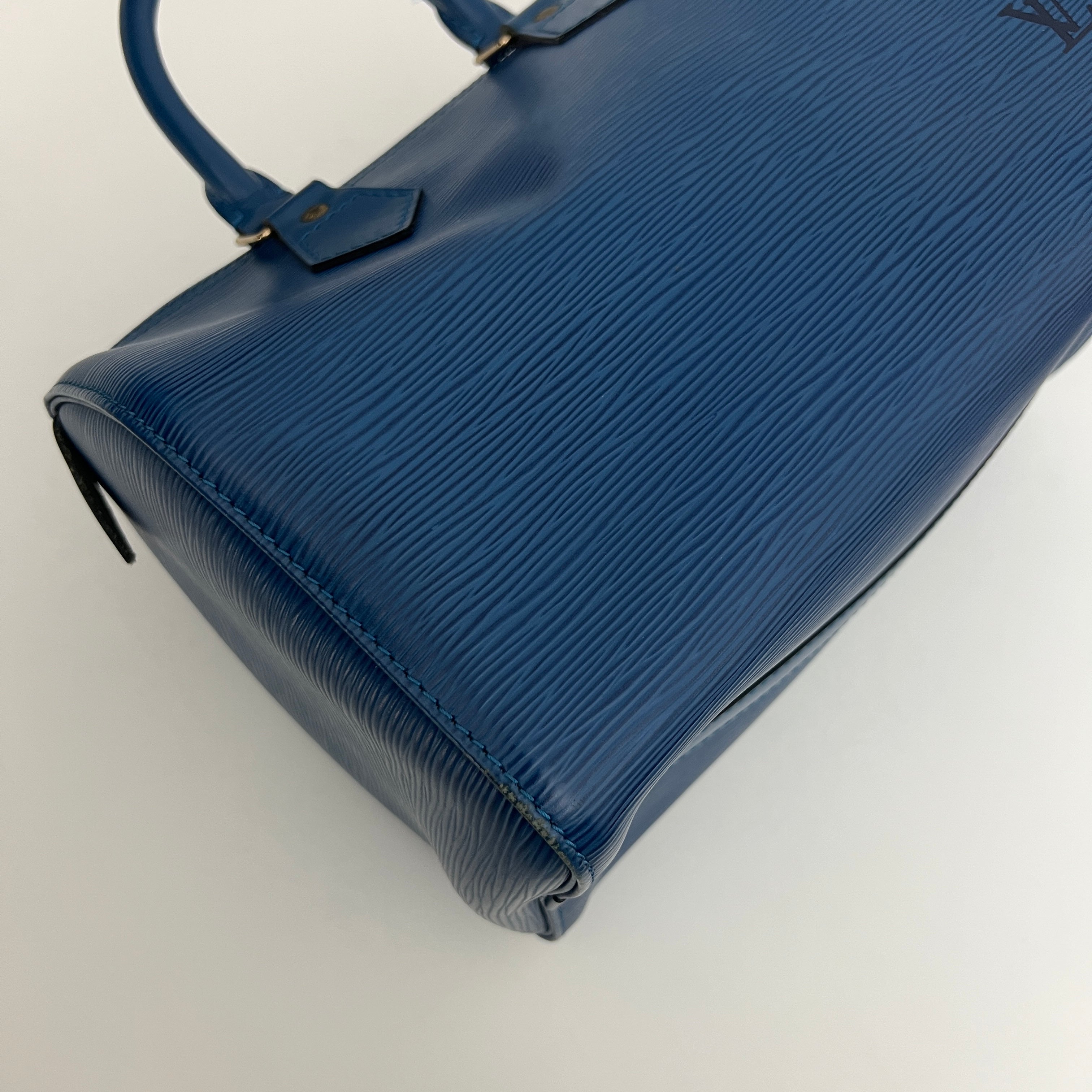 LOUIS VUITTON Speedy 25 blue Epi leather bag