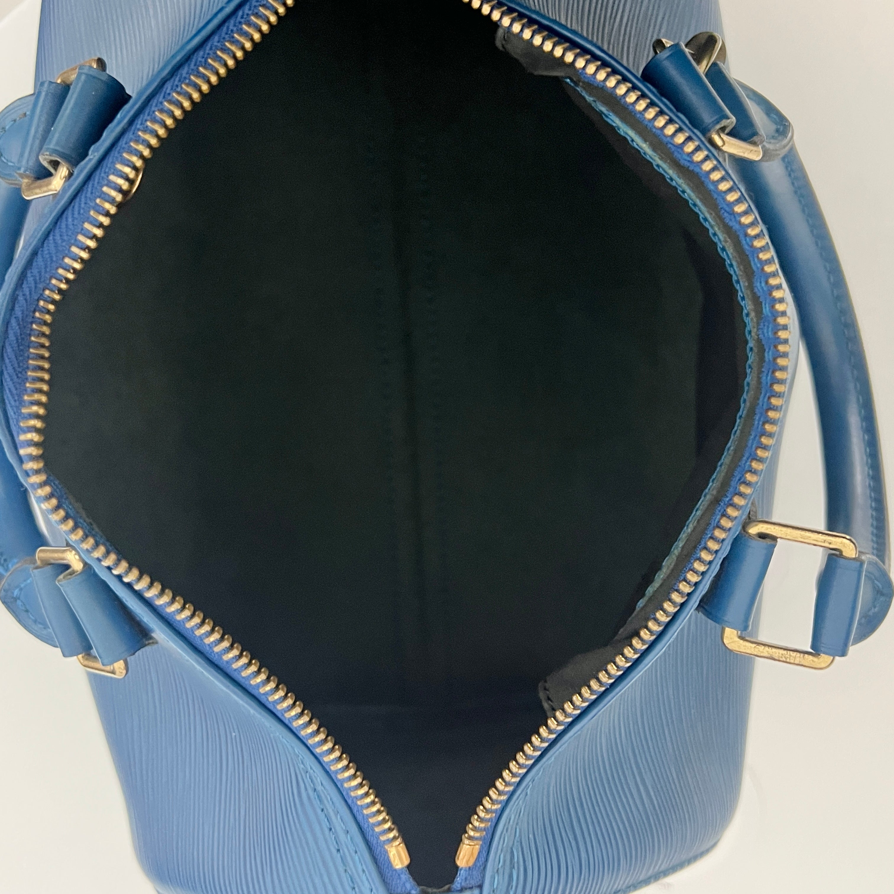 LOUIS VUITTON Speedy 25 blue Epi leather bag