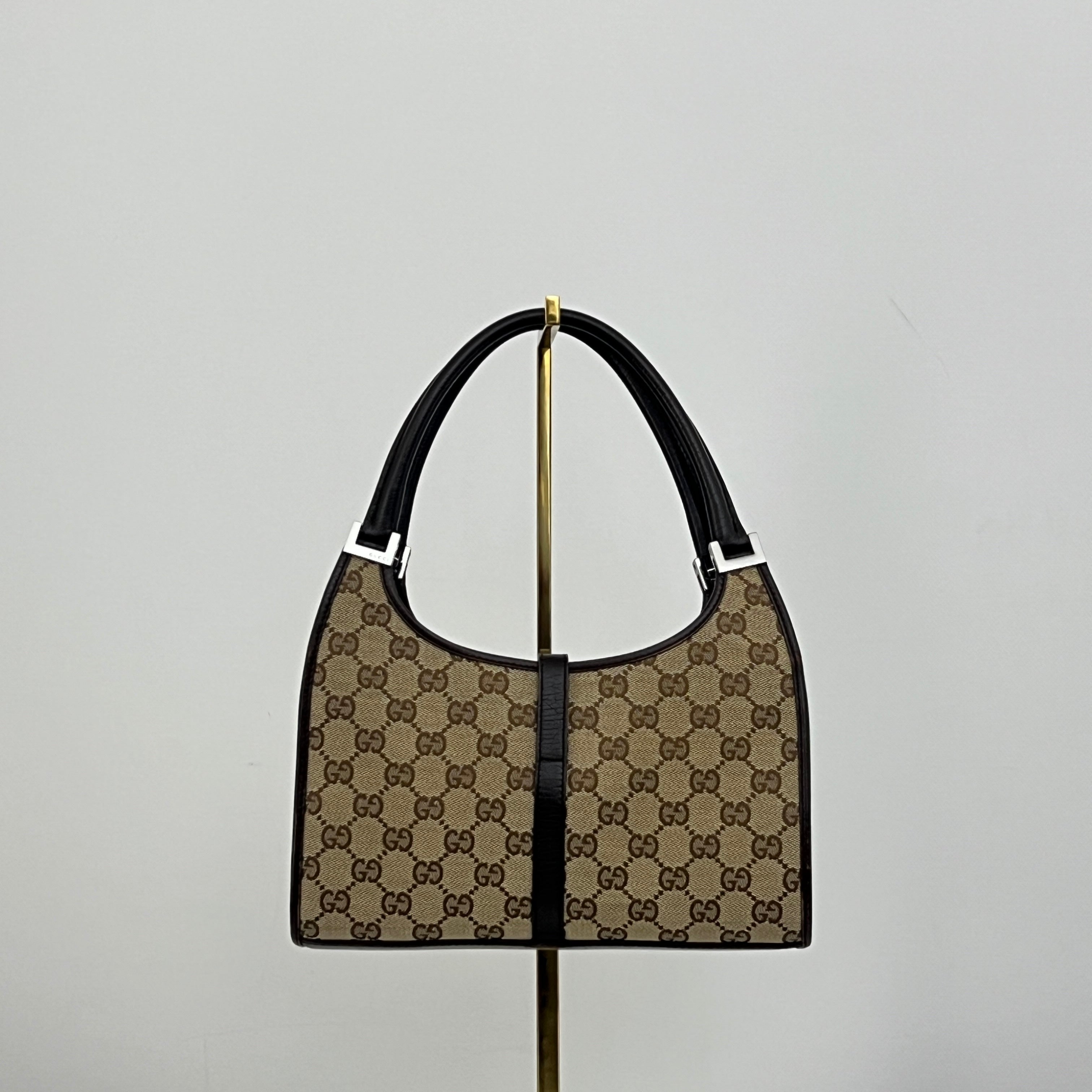 GUCCI Jackie Small brown canvas and leather bag