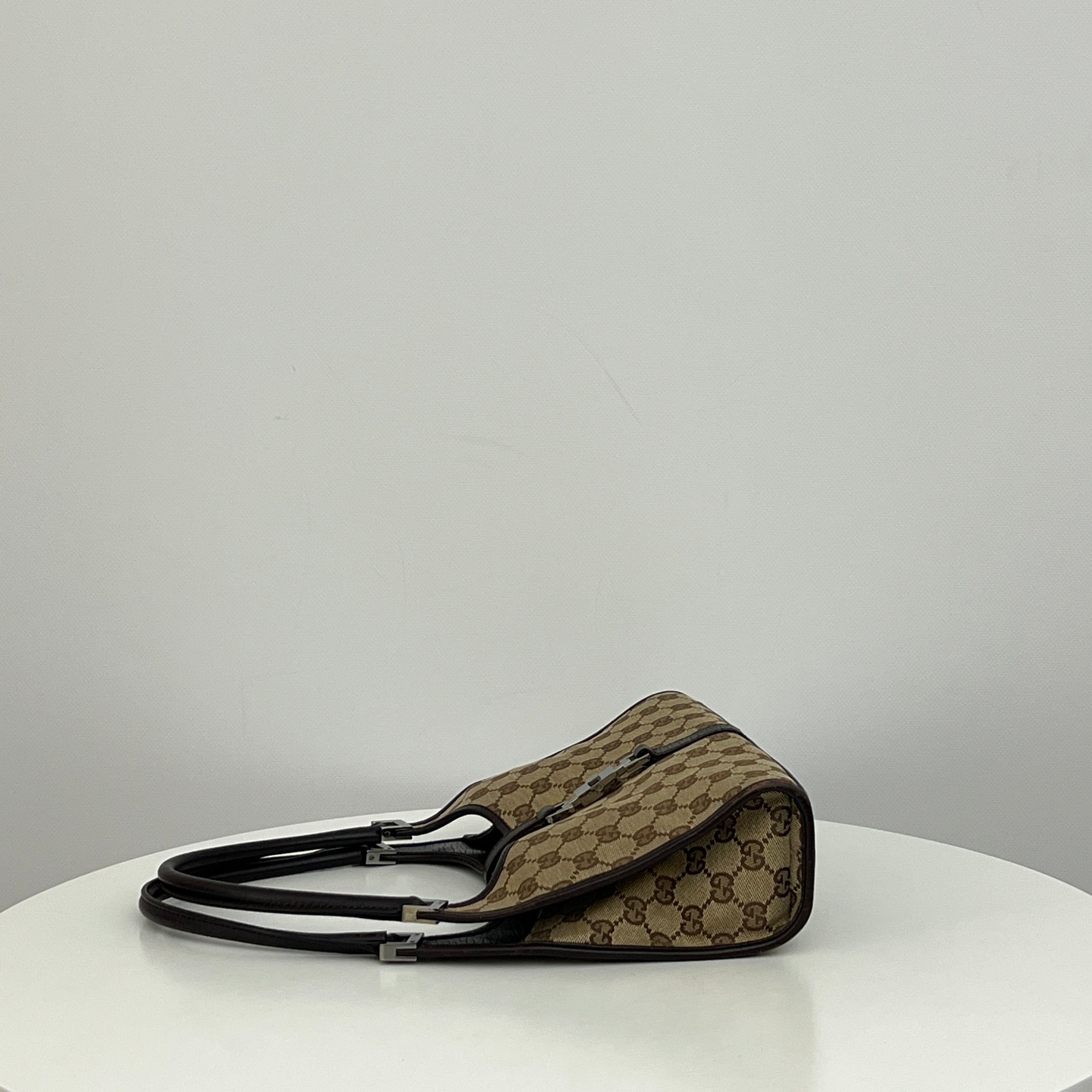 GUCCI Jackie Small brown canvas and leather bag