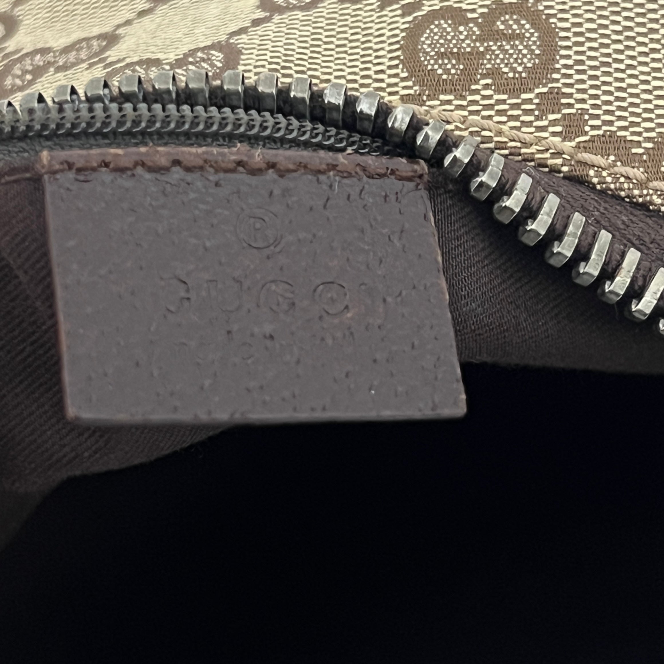 GUCCI Hobo Bag GG Canvas and Brown Leather