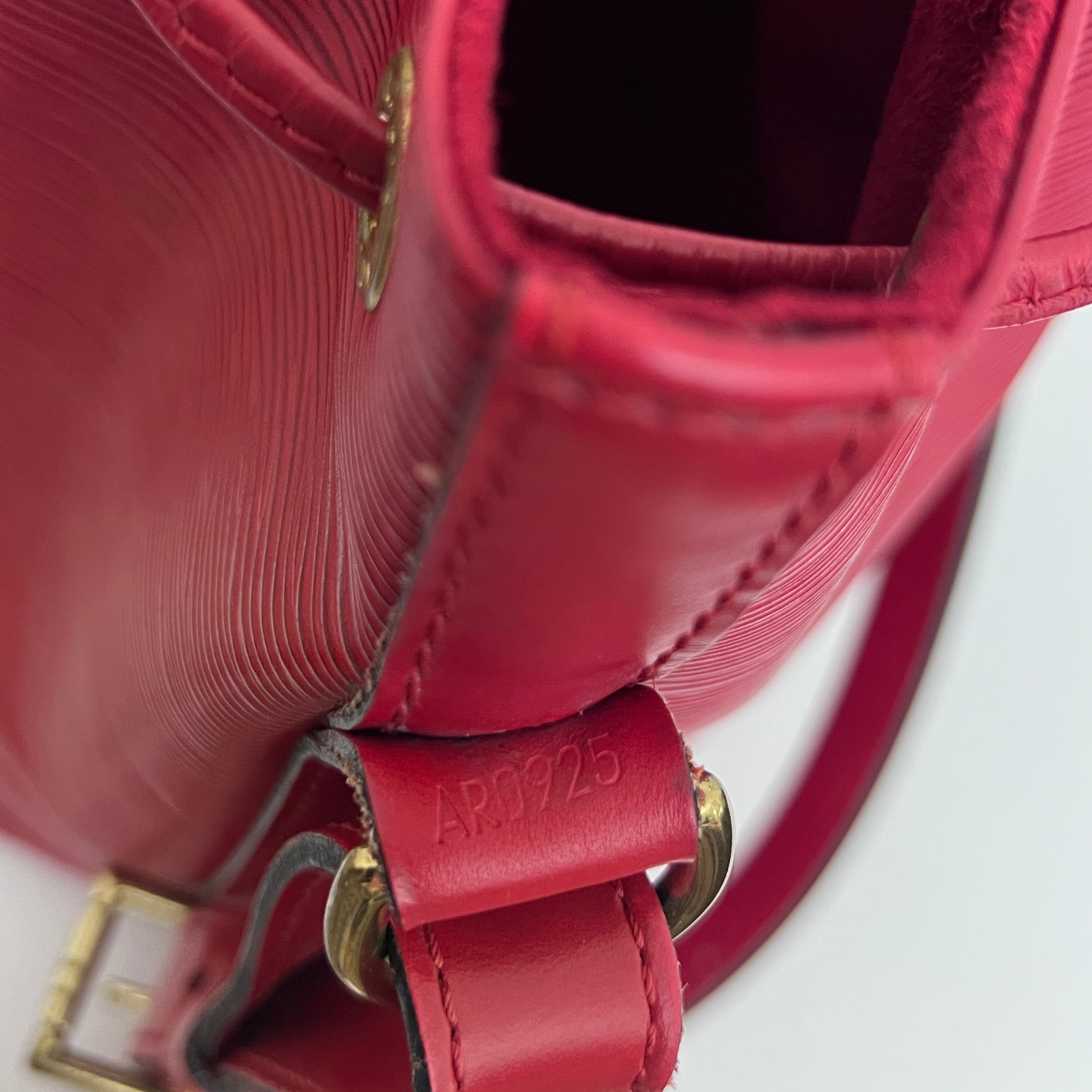 Authentic vintage Louis Vuitton red leather Noé