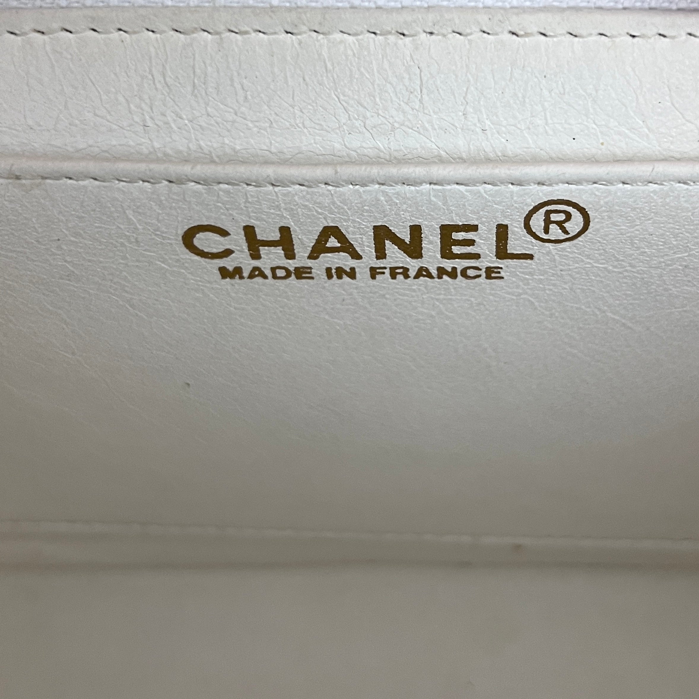 CHANEL Classic Mini Square Flap Shoulder Bag Beige Lambskin