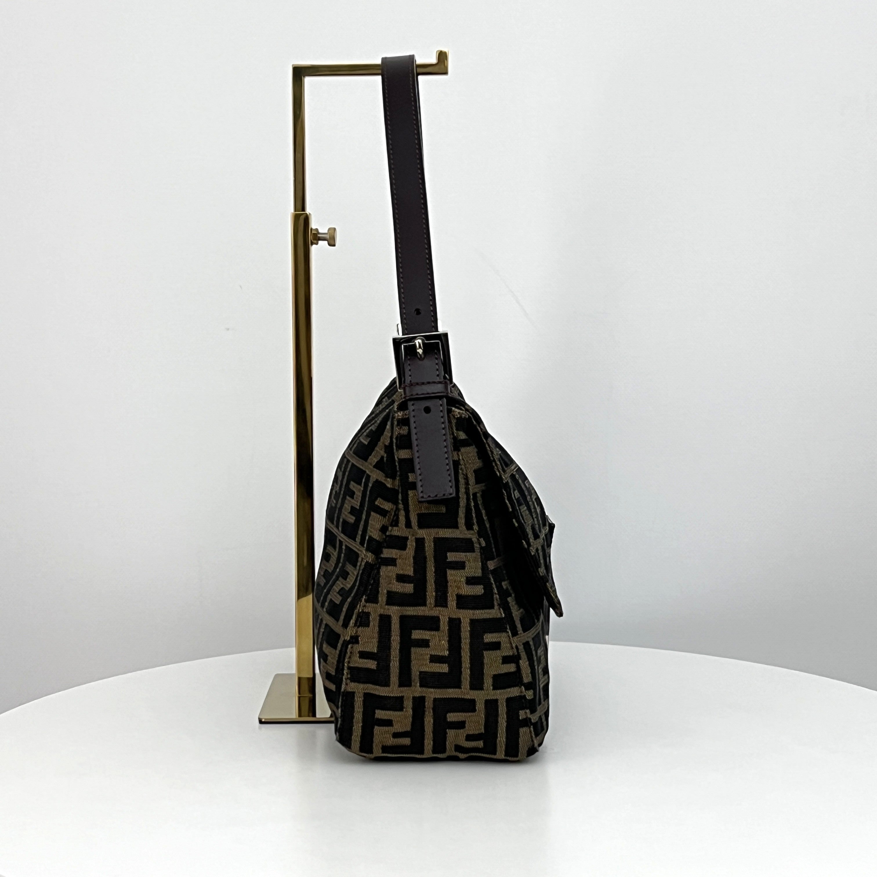 FENDI Mamma Bag in brown canvas and leather