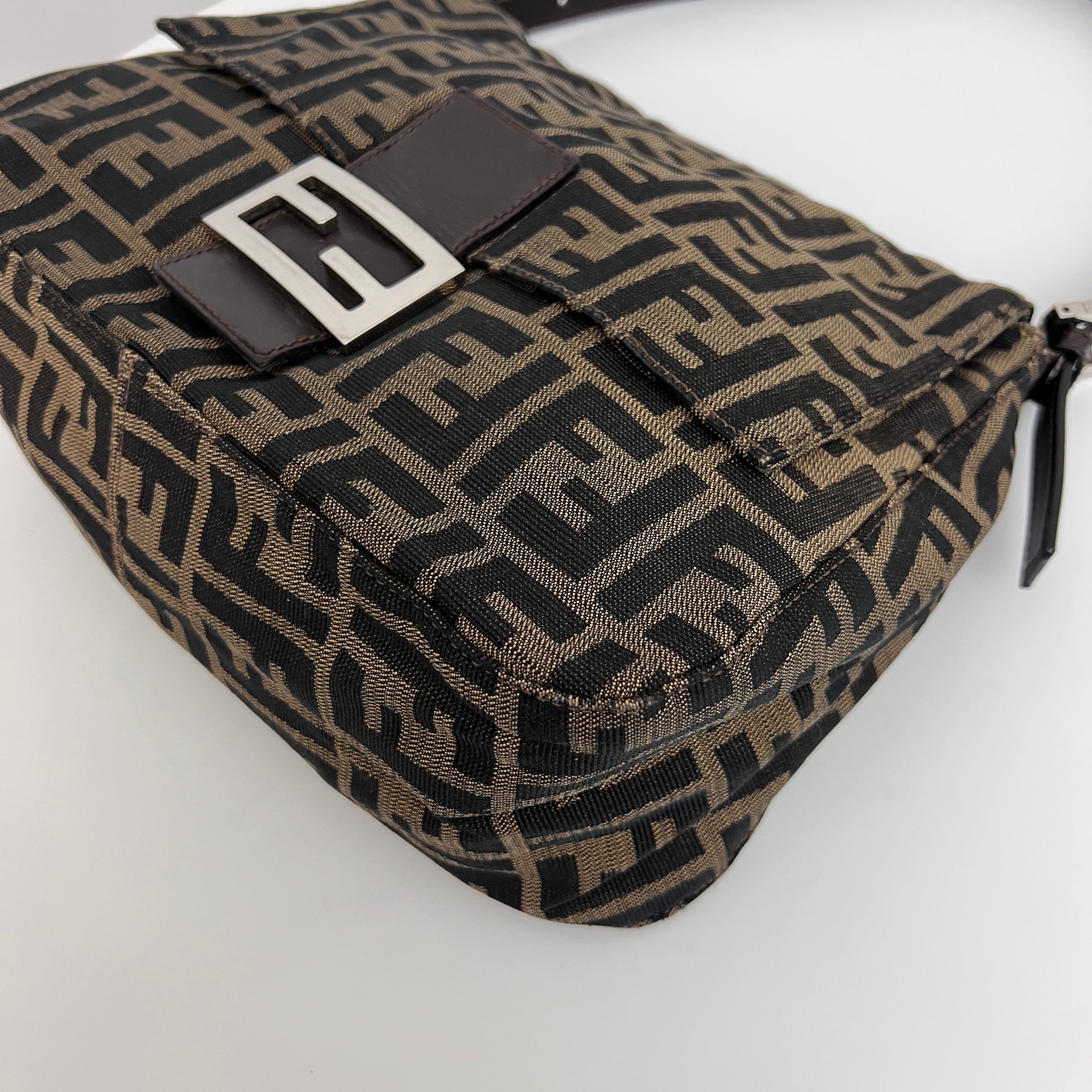 FENDI Mamma Bag in brown canvas and leather