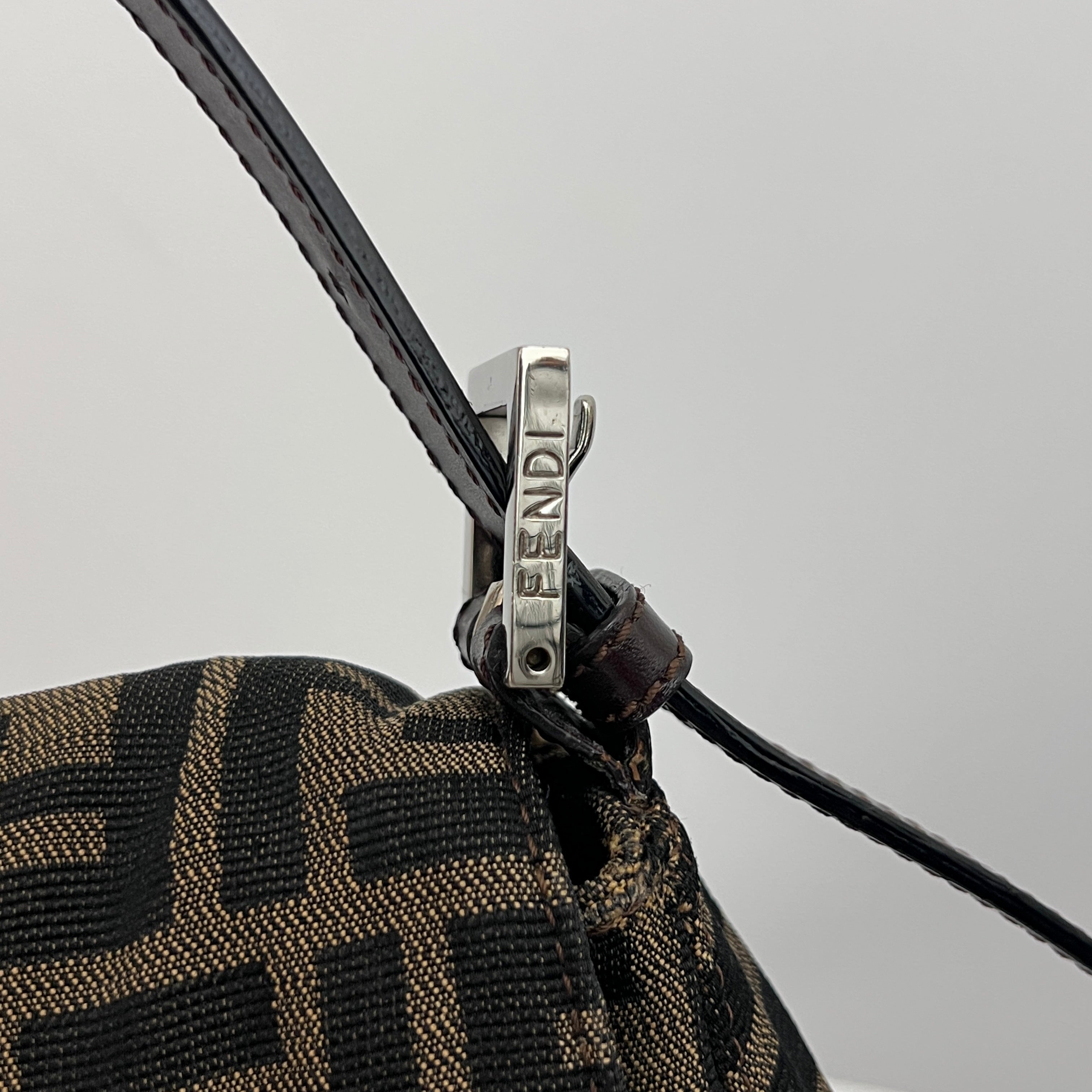 FENDI Mamma Bag in brown canvas and leather