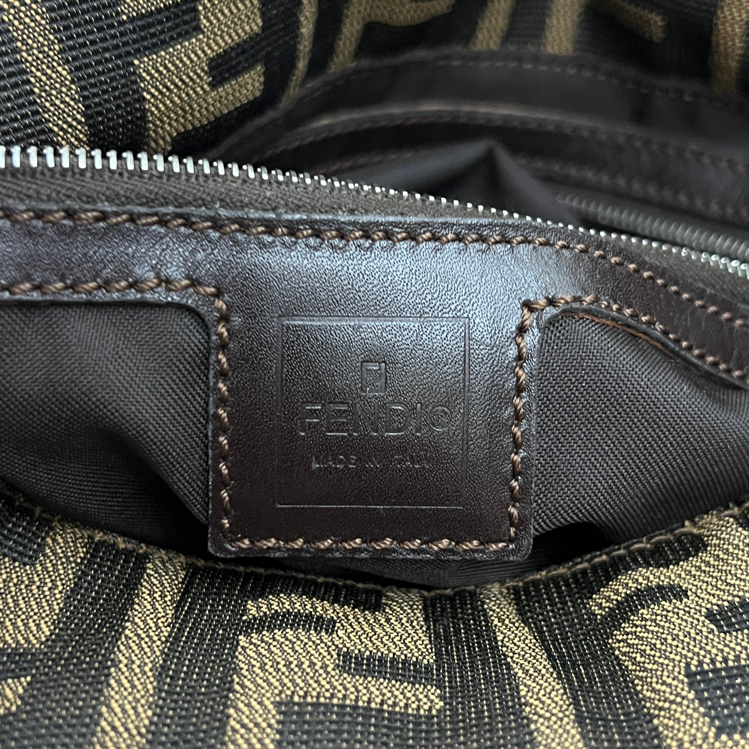 FENDI Mamma Bag in brown canvas and leather