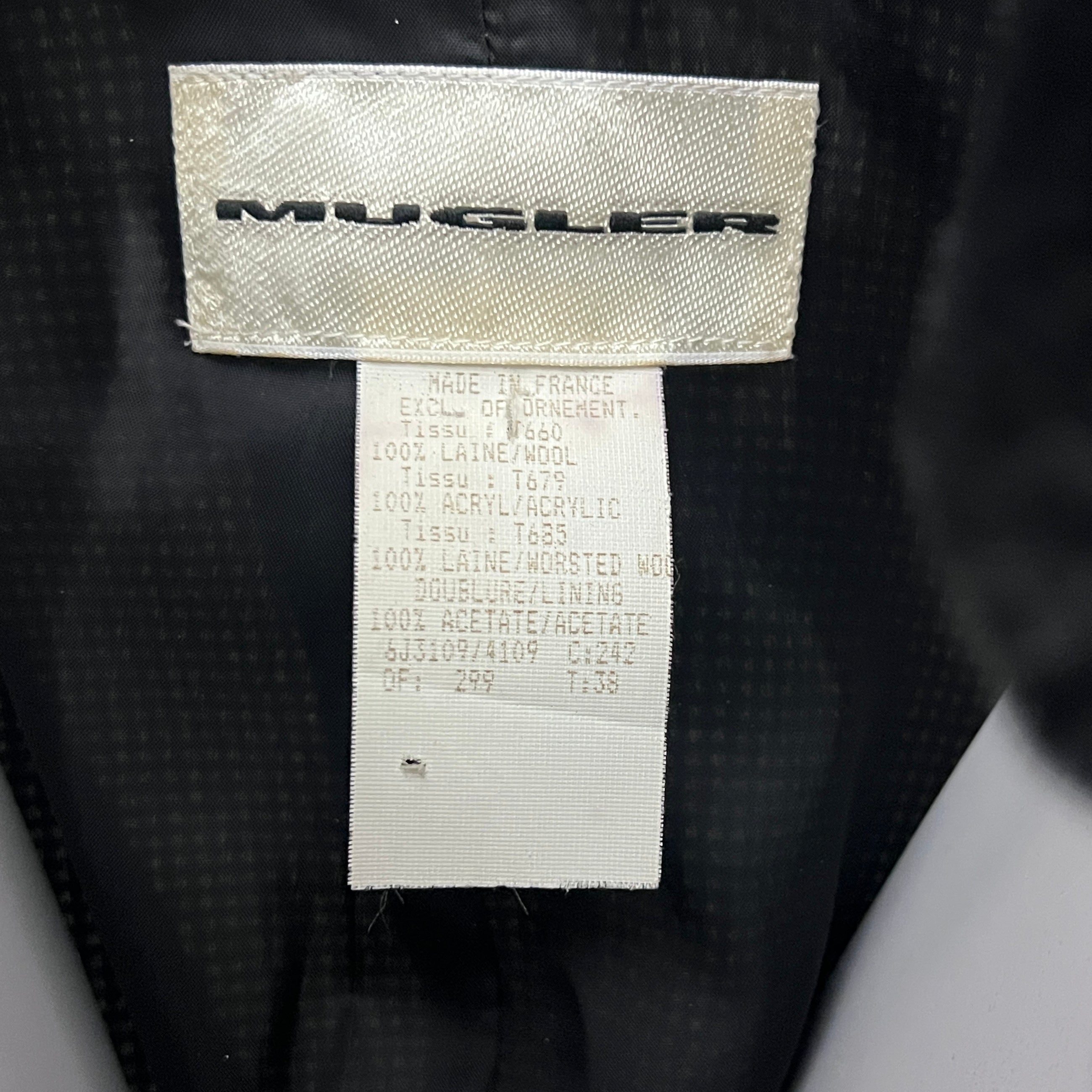 MUGLER S grey wool jacket