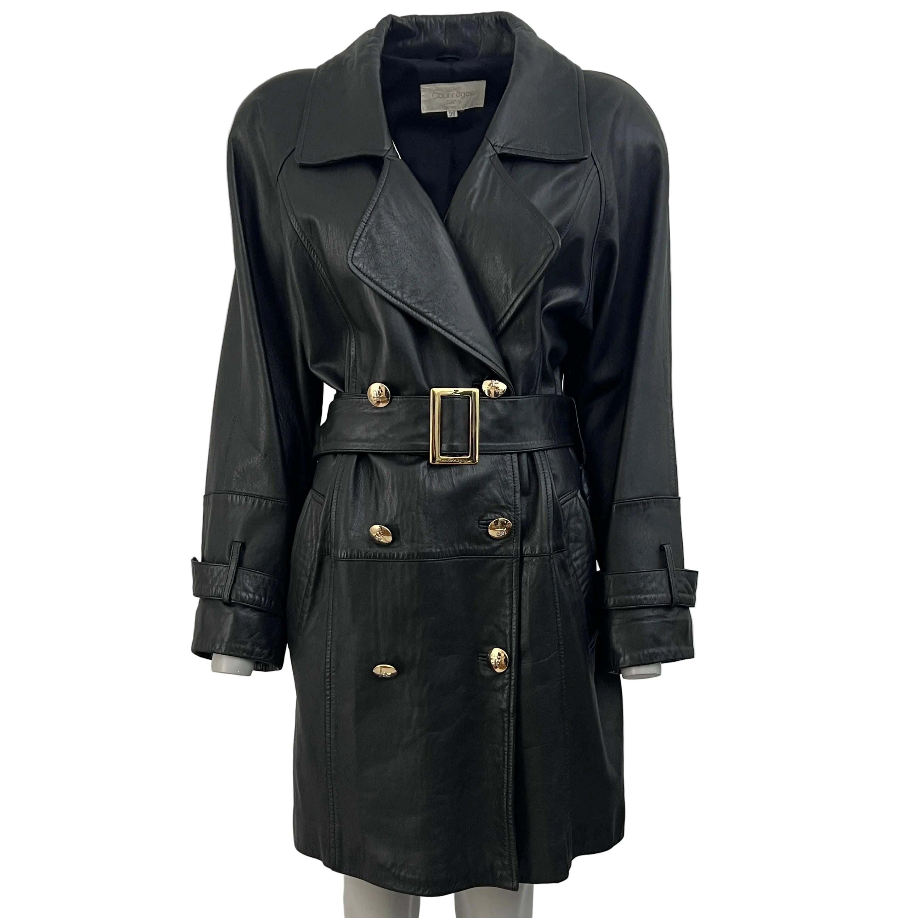 Trench COURRÈGES M cuir noir