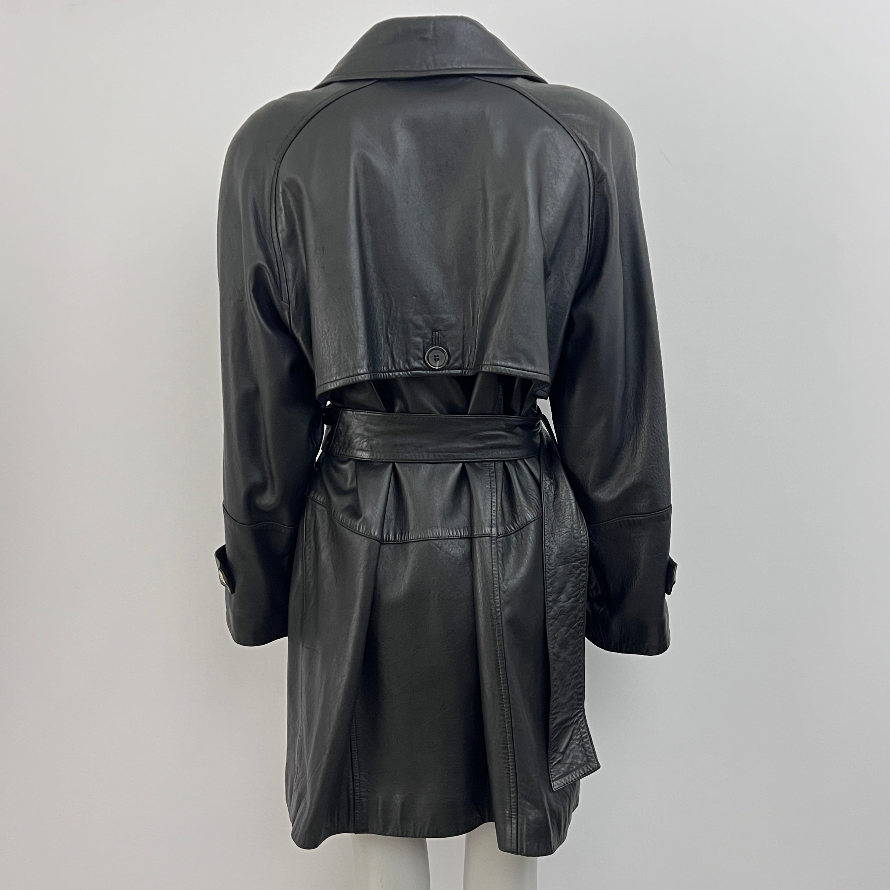 Trench coat COURRÈGES M black leather