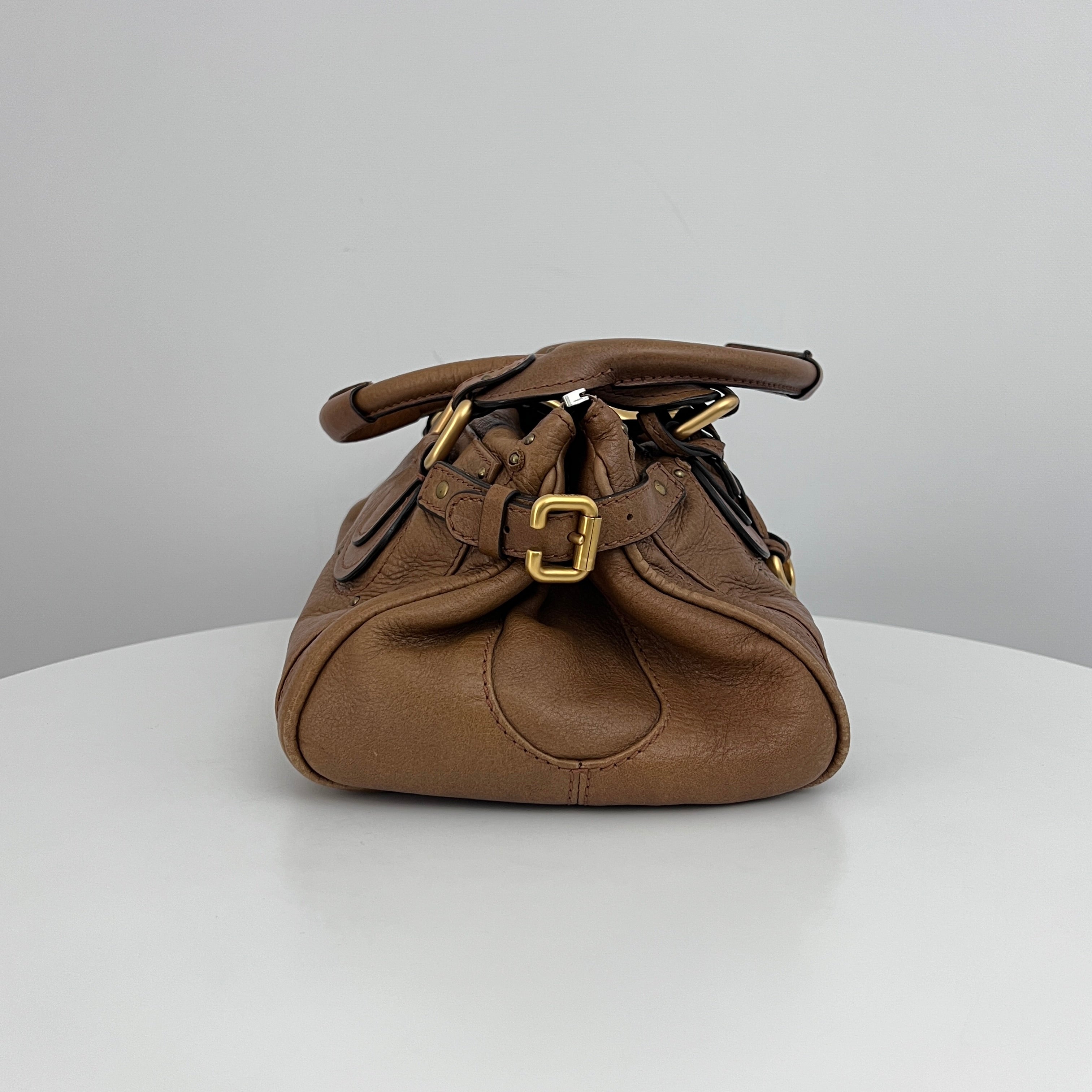 Sac CHLOÉ Paddington cuir grainé marron