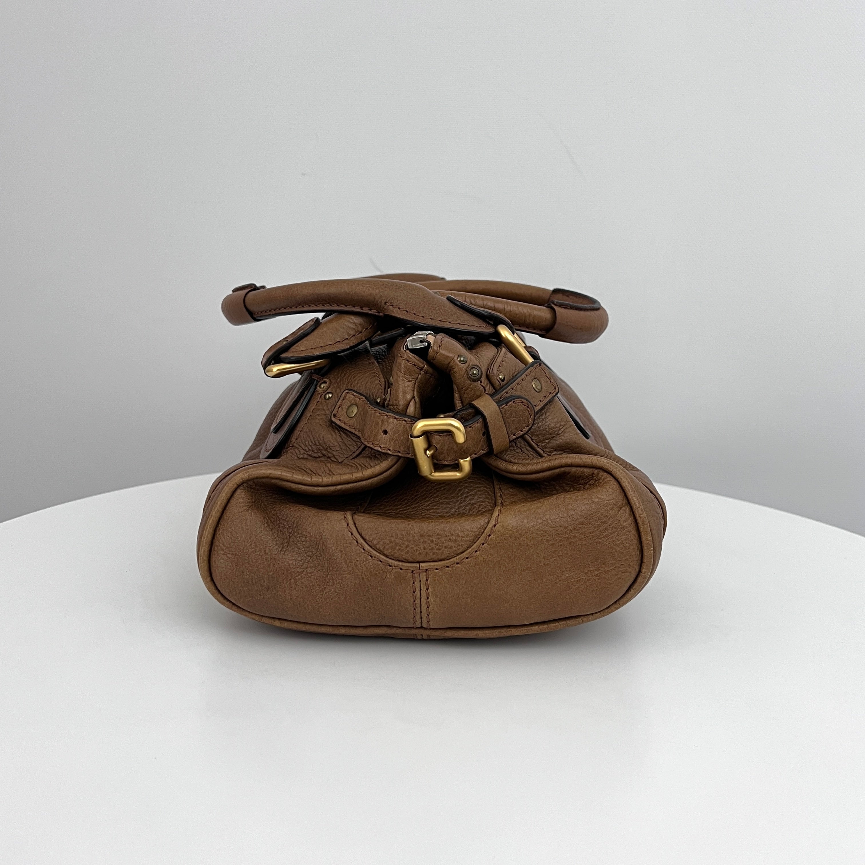 Sac CHLOÉ Paddington cuir grainé marron