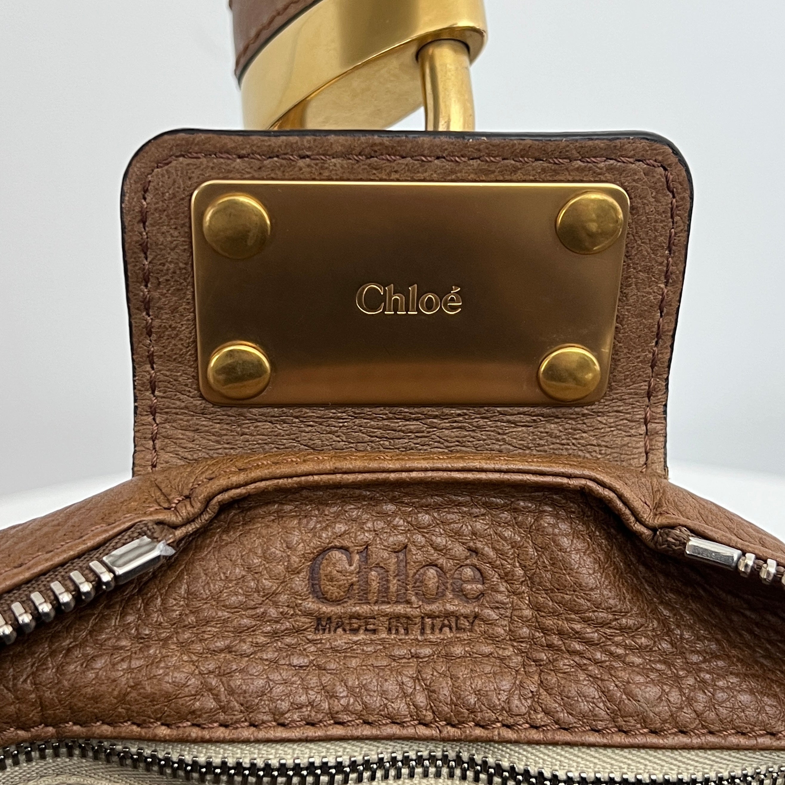Sac CHLOÉ Paddington cuir grainé marron