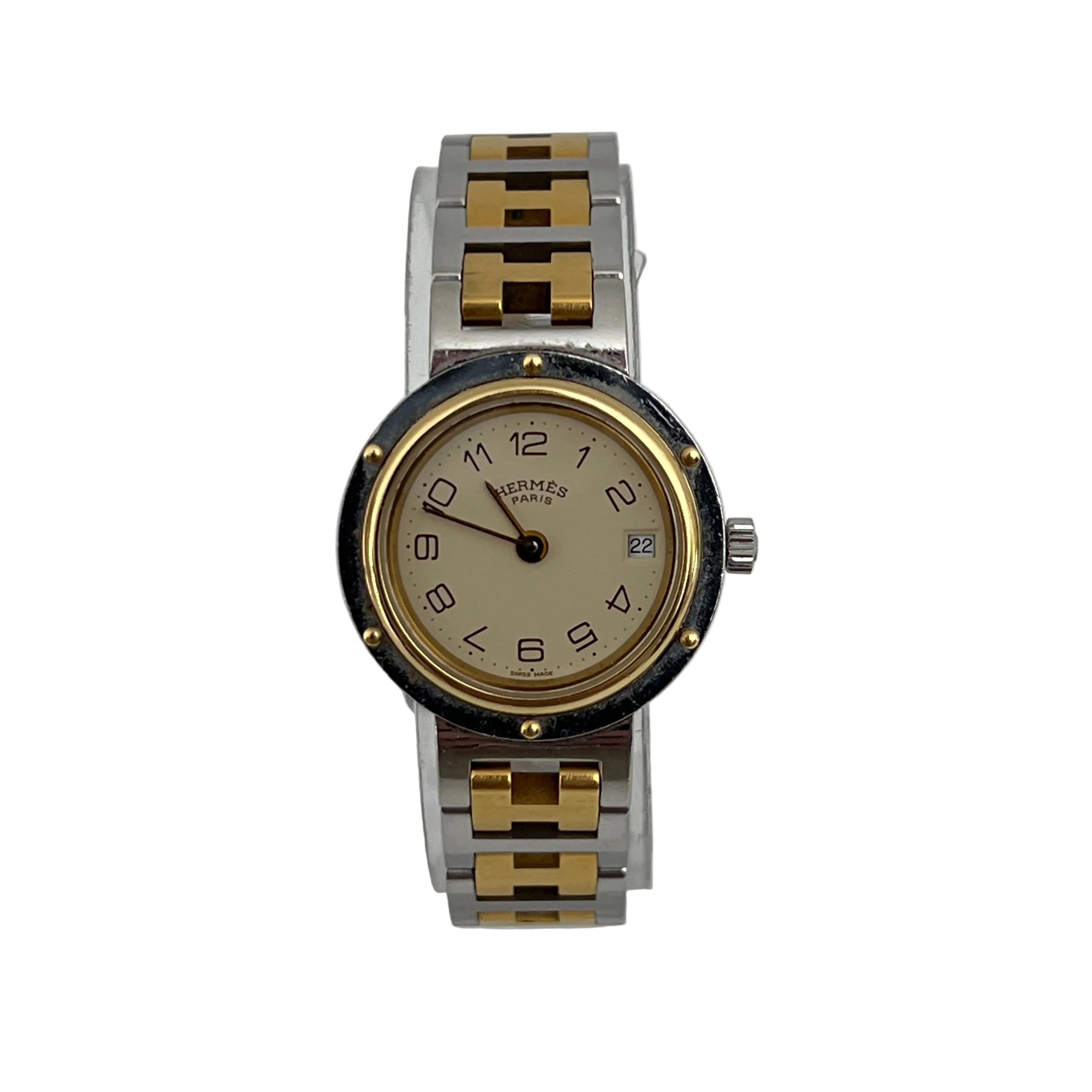 HERMÈS Clipper two-tone steel watch