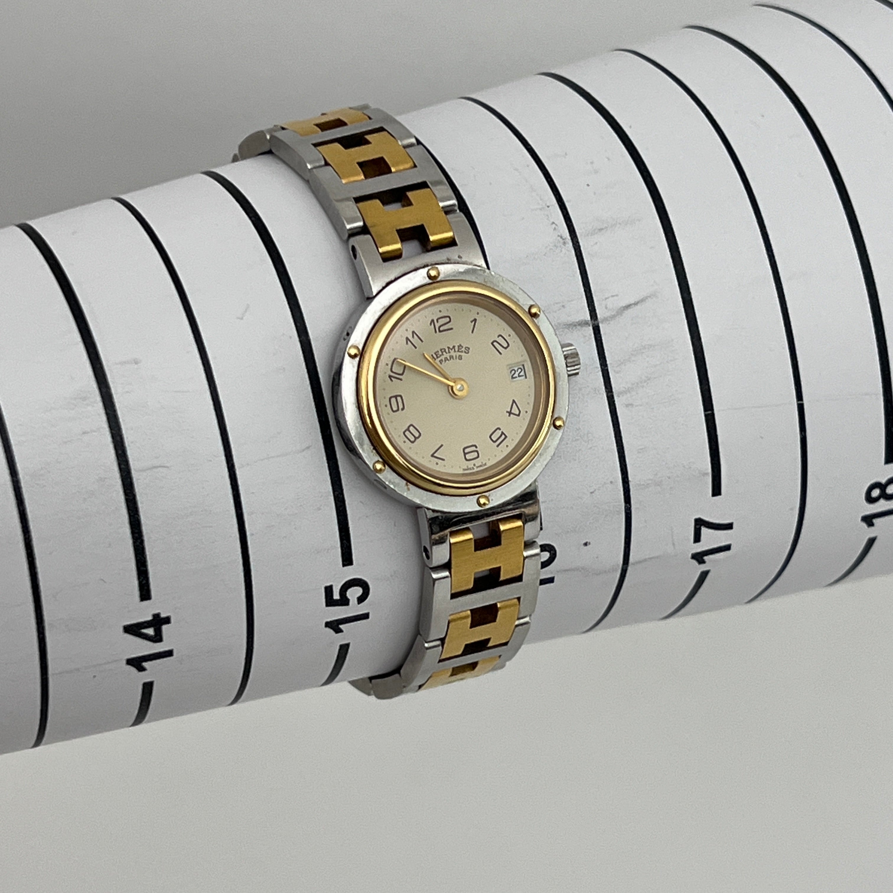 Montre HERMÈS Clipper acier bicolore