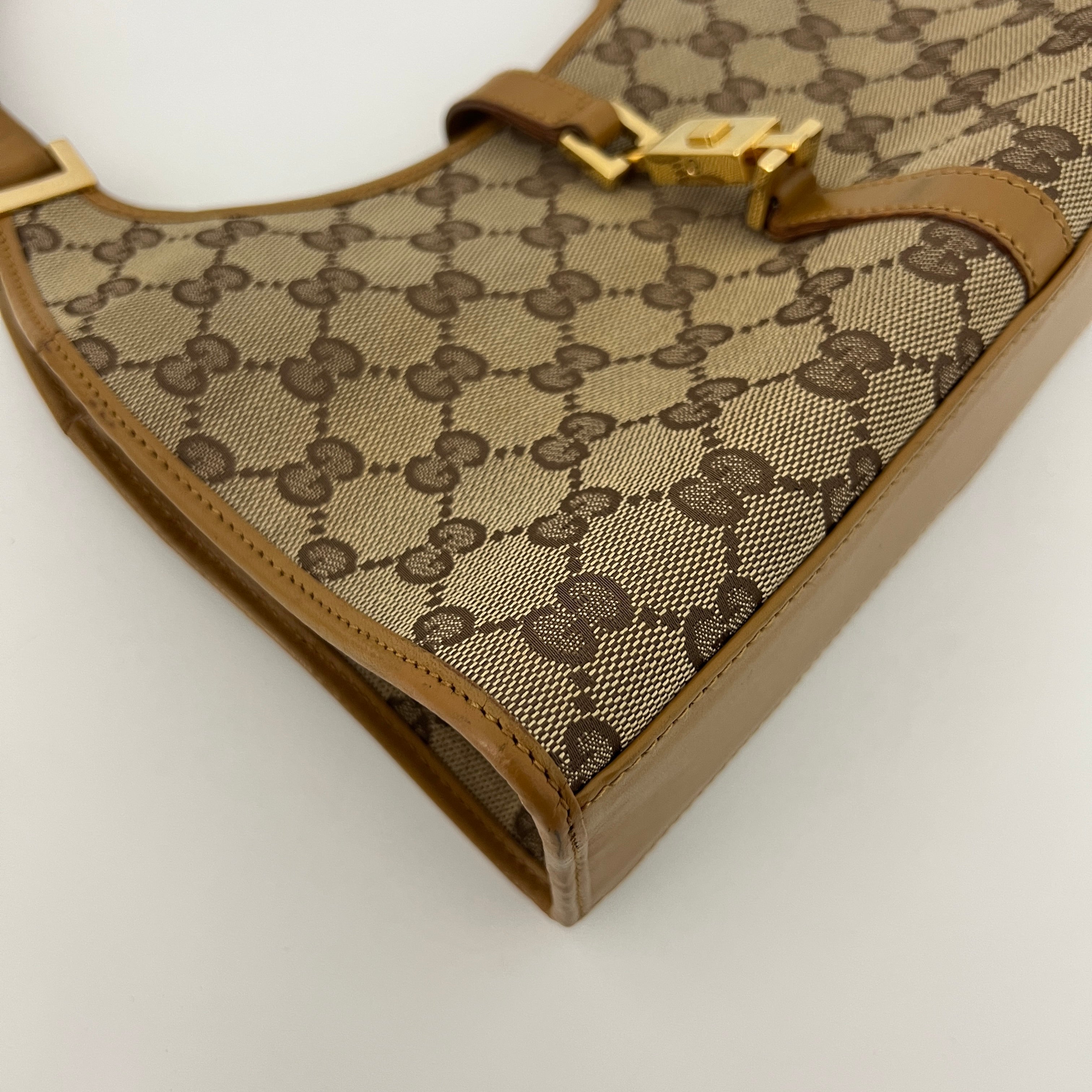 Sac GUCCI Jackie Small toile et cuir marron