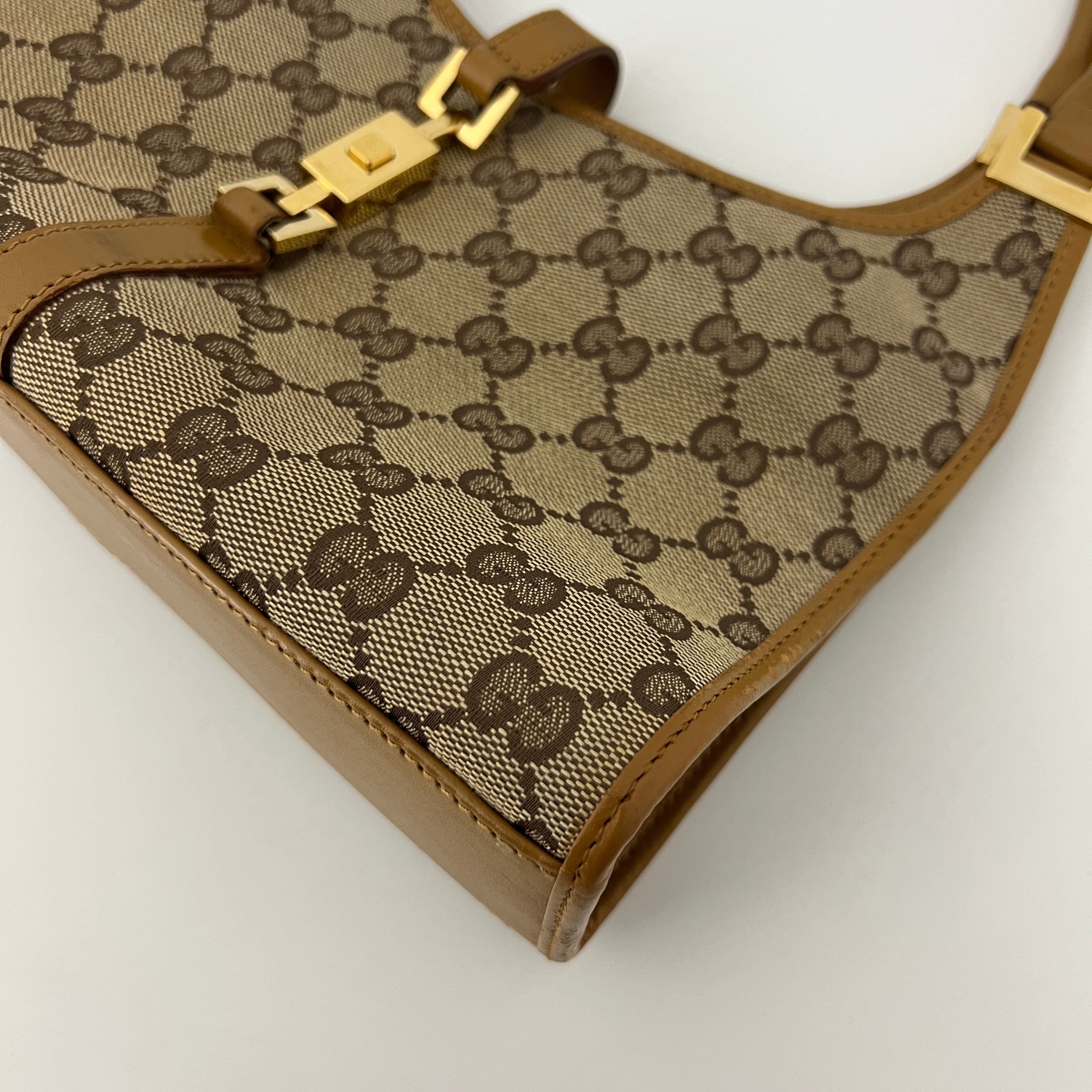 Sac GUCCI Jackie Small toile et cuir marron