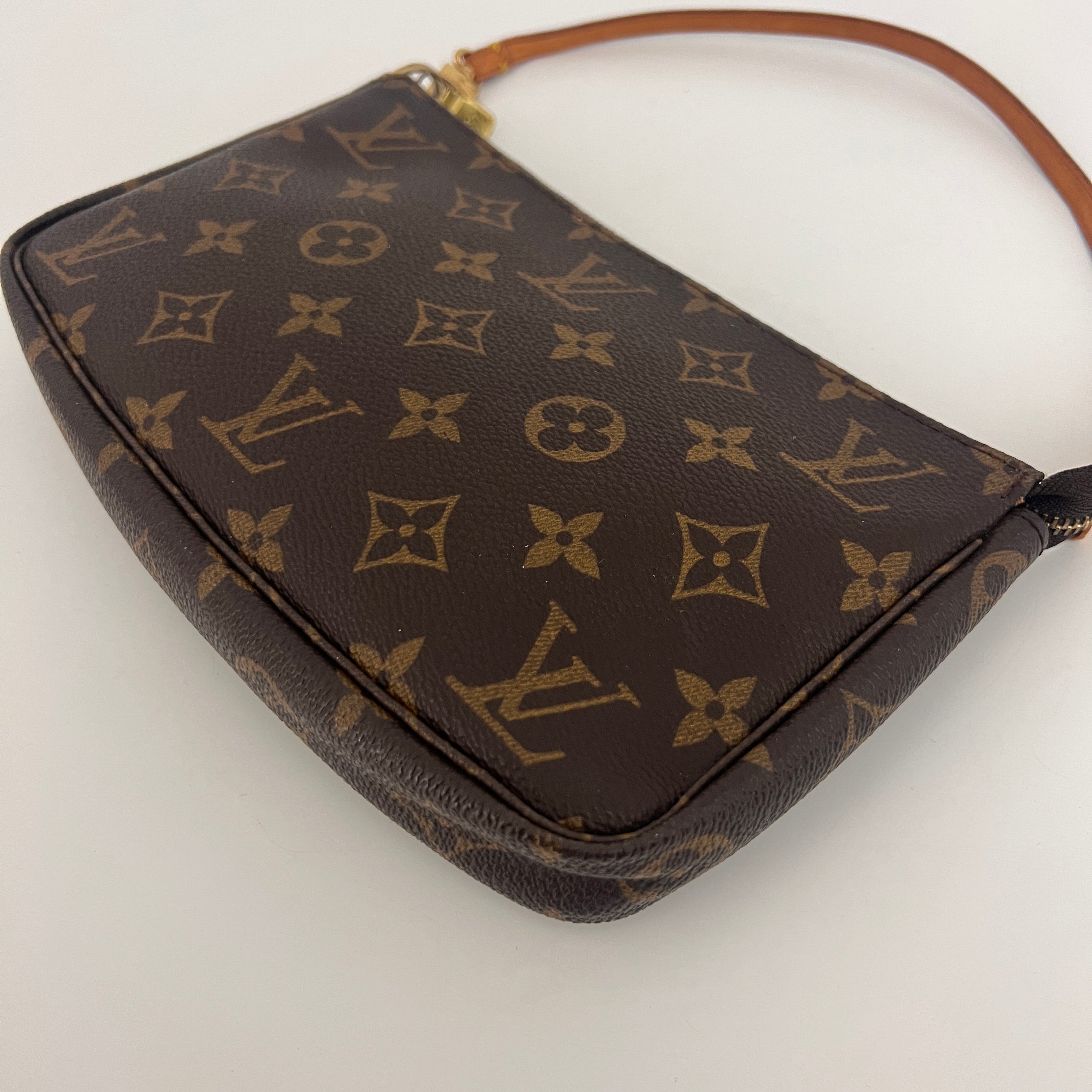 Sac à bandoulière LOUIS VUITTON Pochette Accessoires toile et cuir marron