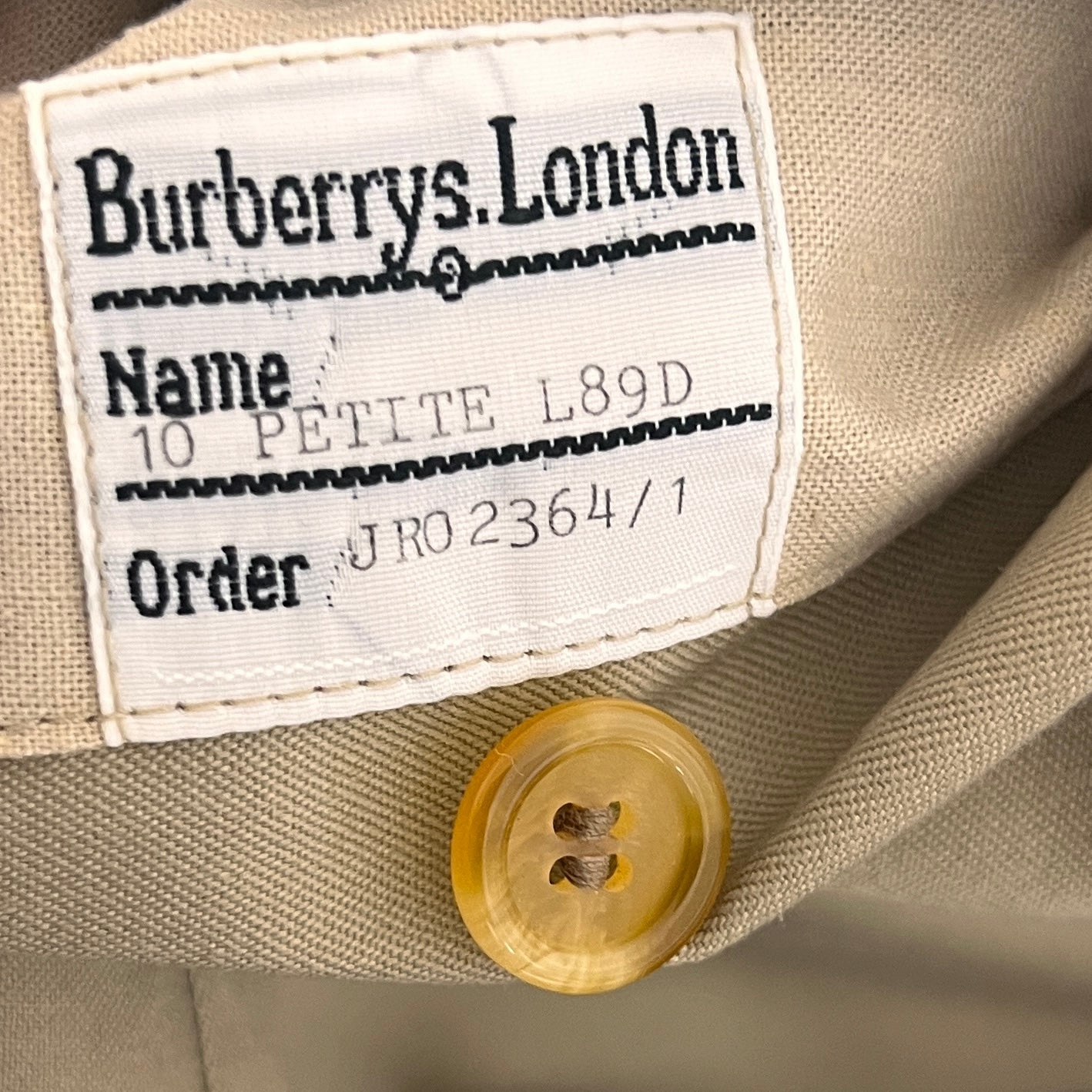 Trench BURBERRY S coton beige Chelsea Circa 1990