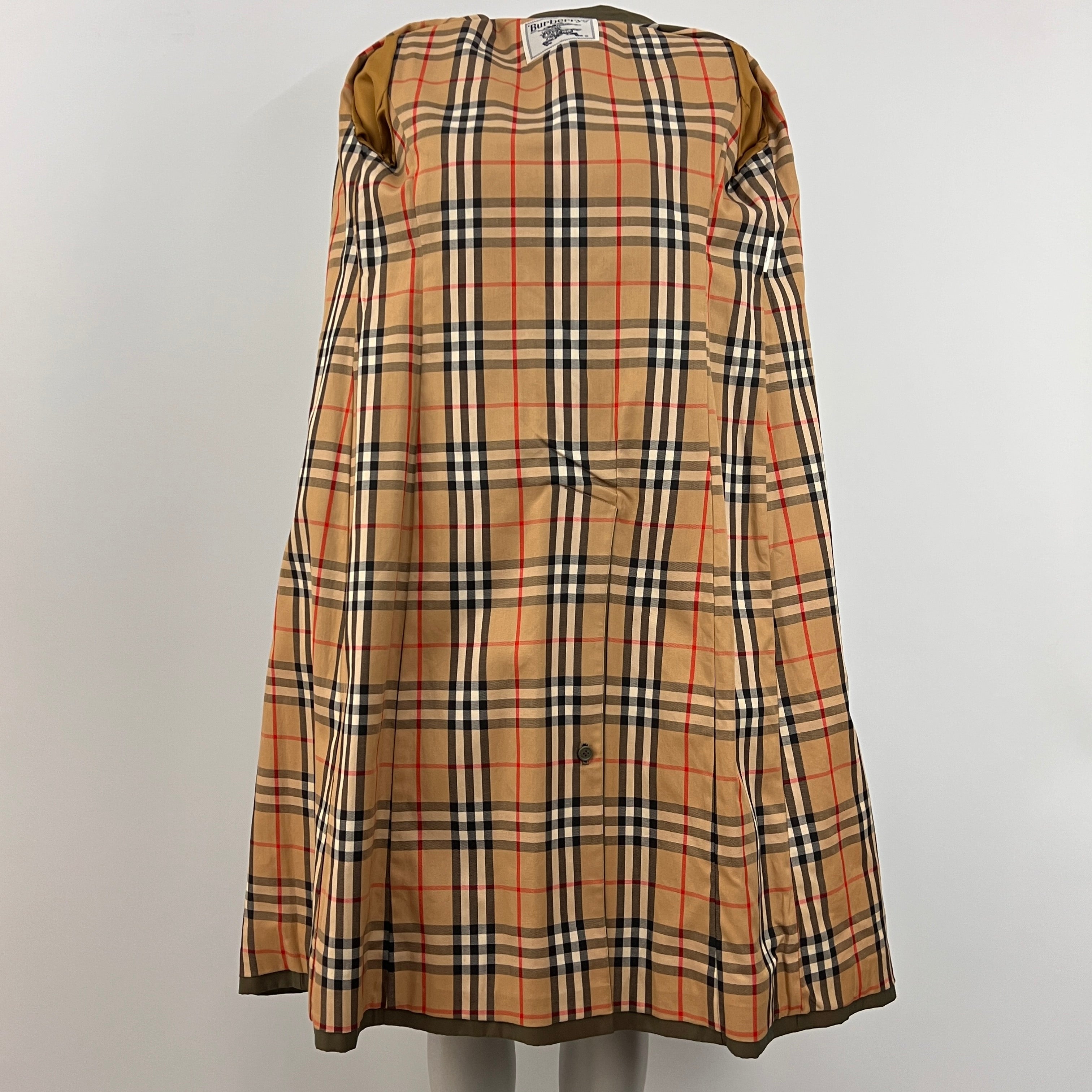 Trench BURBERRY XS coton vert irrisé Circa 1990