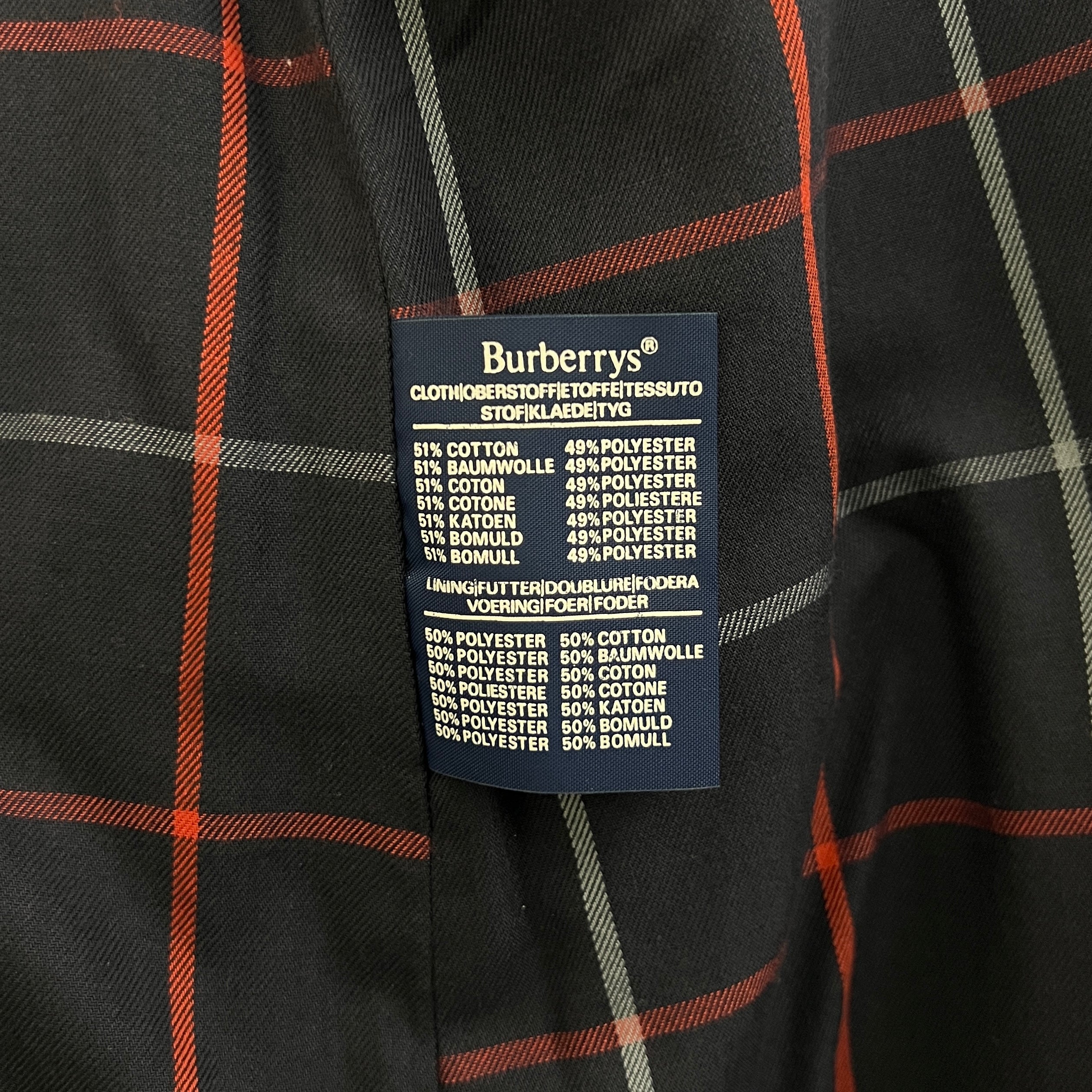 Trench BURBERRY S coton marine Waterloo Circa 1990