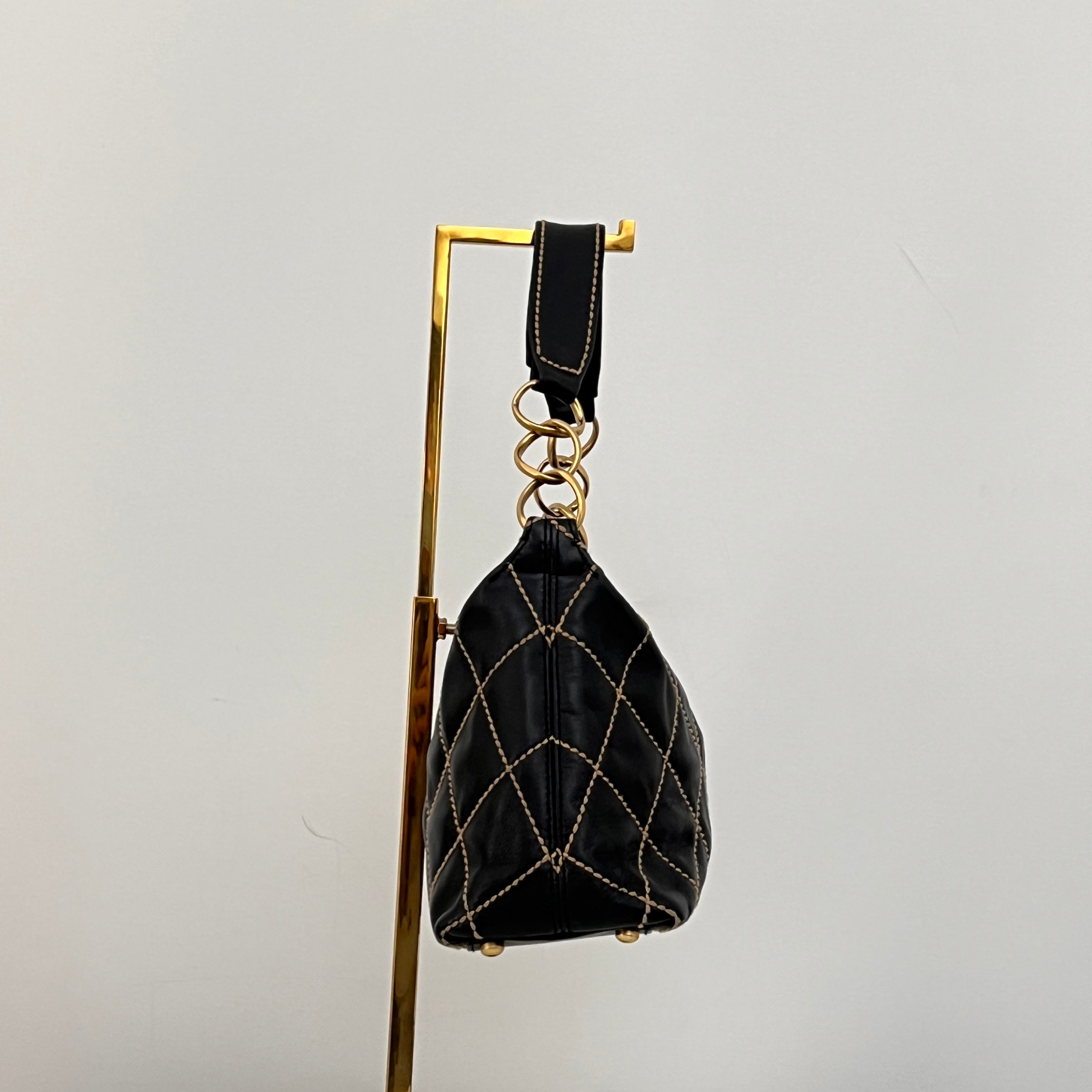 CHANEL Wild Stitch black lambskin bag Circa 1990