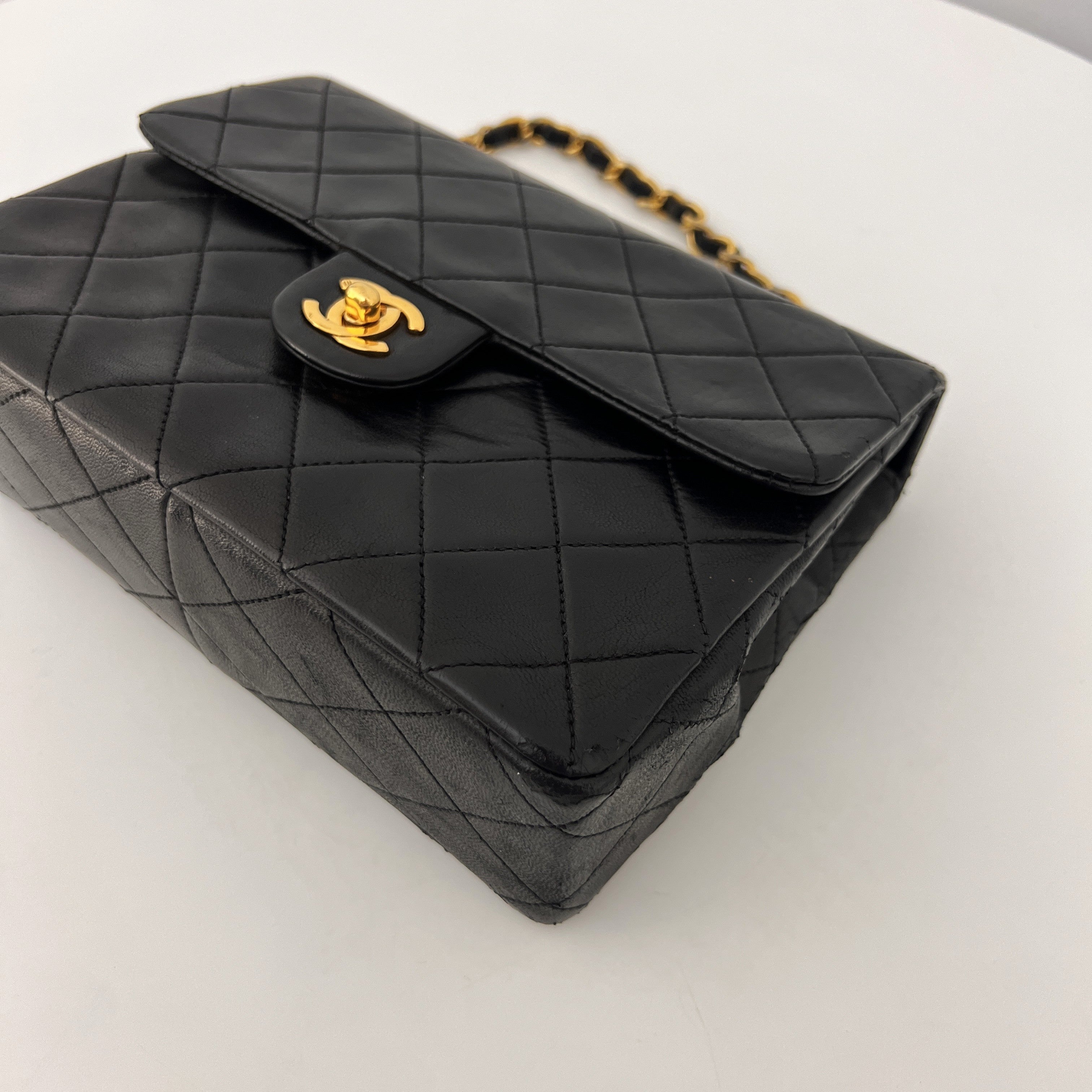 CHANEL Classic Mini Rectangle shoulder bag black lambskin 1989-1991