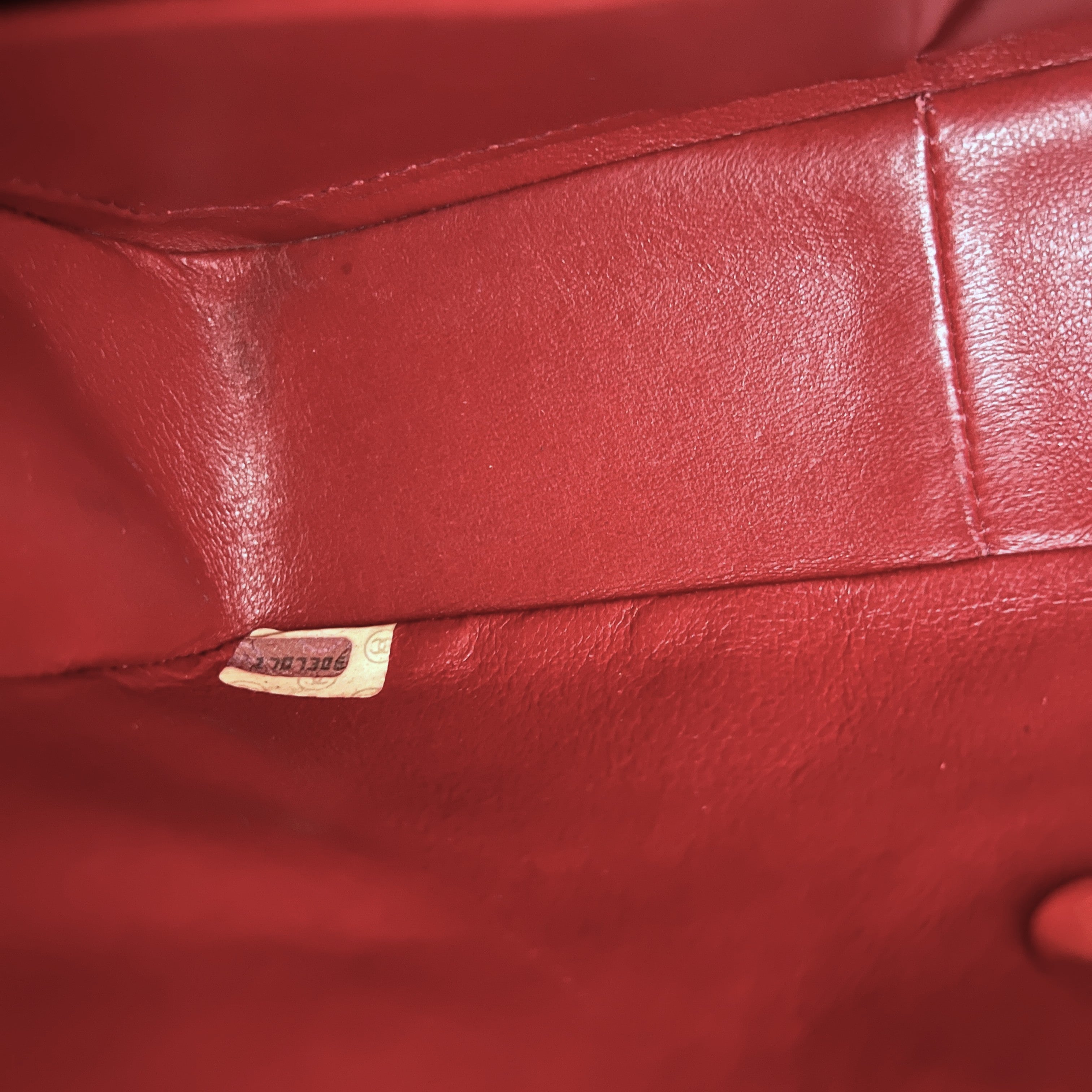 CHANEL Classic Mini Rectangular Shoulder Bag Red Lambskin 1989-1991