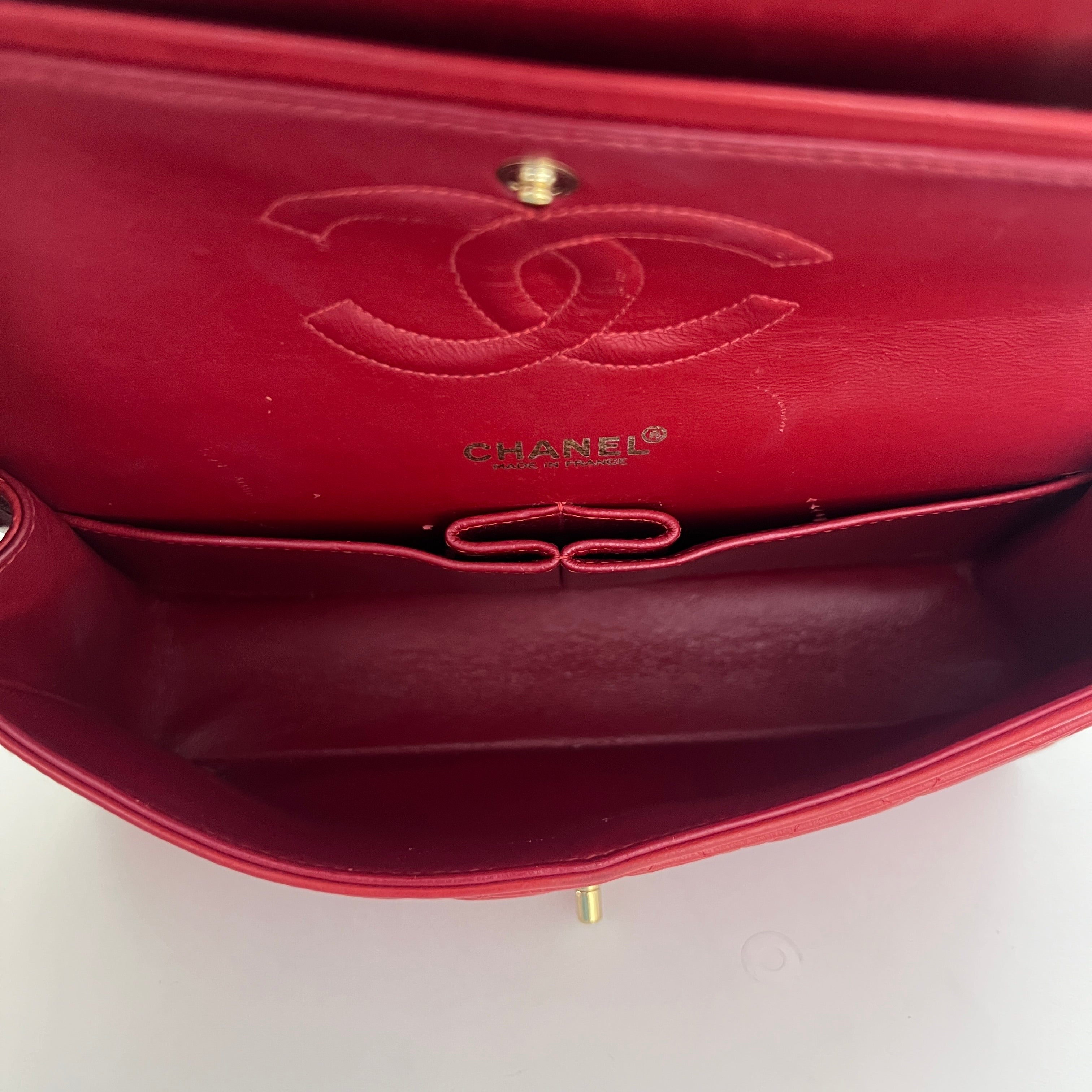 CHANEL Classic 11.12 Medium shoulder bag red lambskin 2000-2002