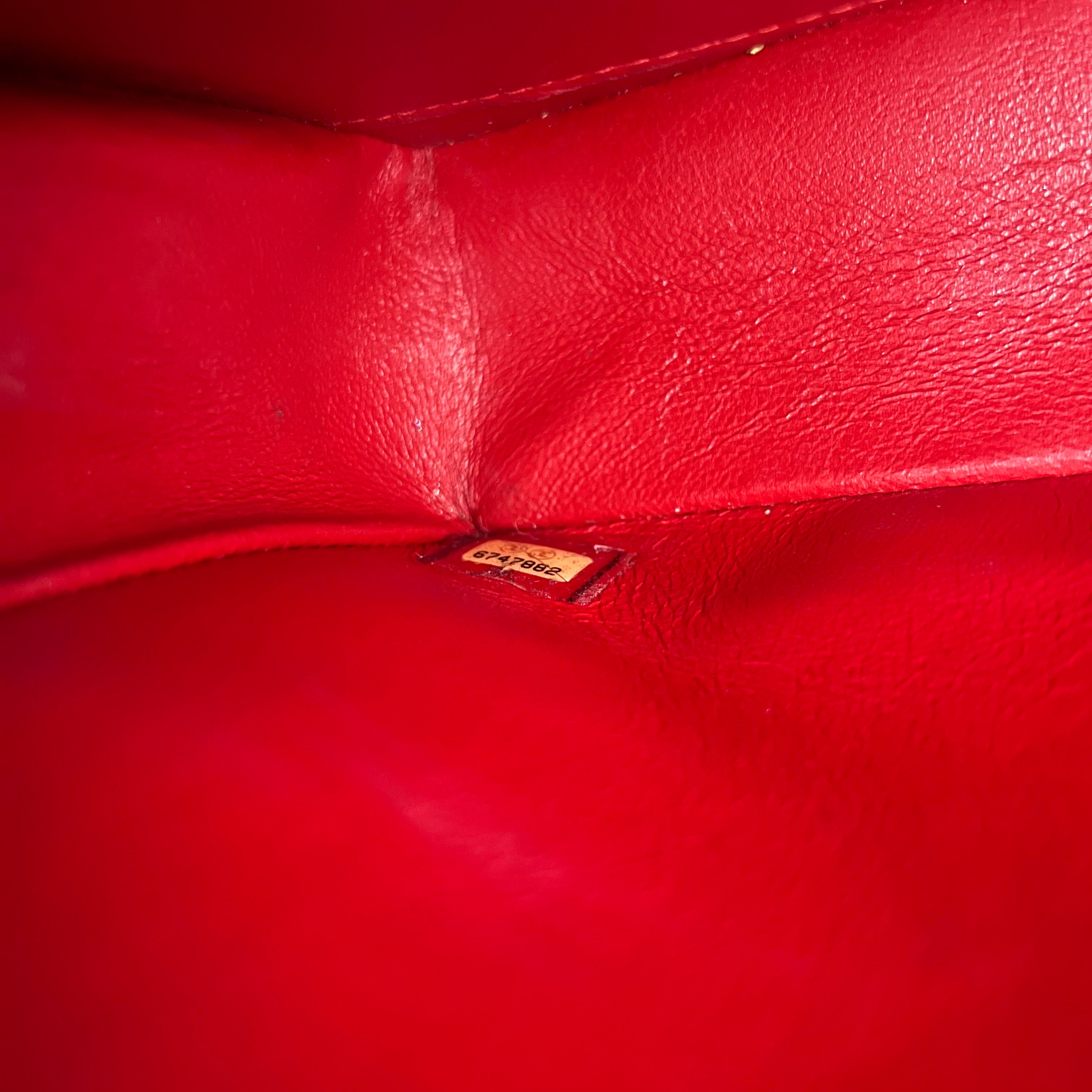 CHANEL Classic 11.12 Medium shoulder bag red lambskin 2000-2002