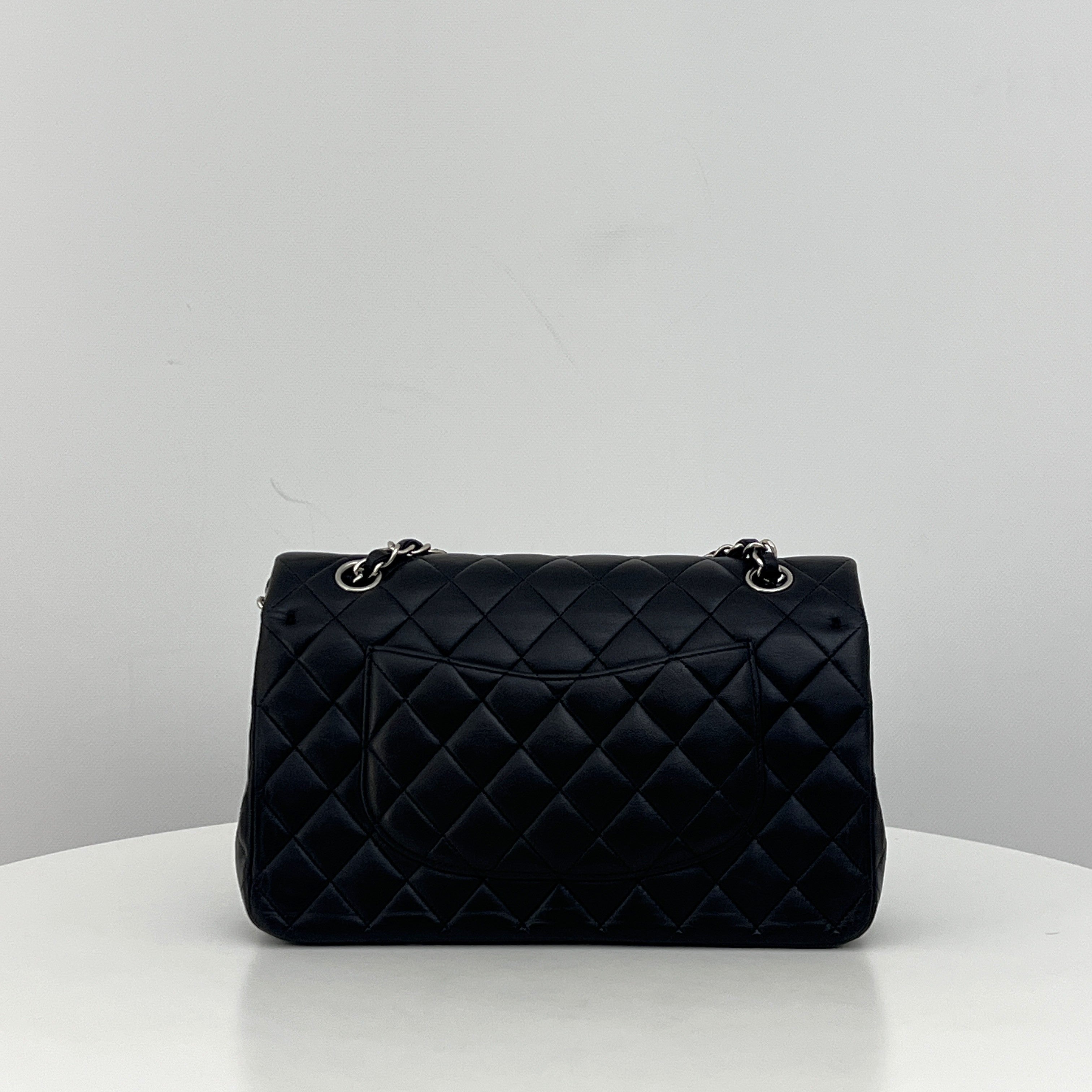 CHANEL Classic 11.12 Medium Shoulder Bag Black Lambskin 2009-2010