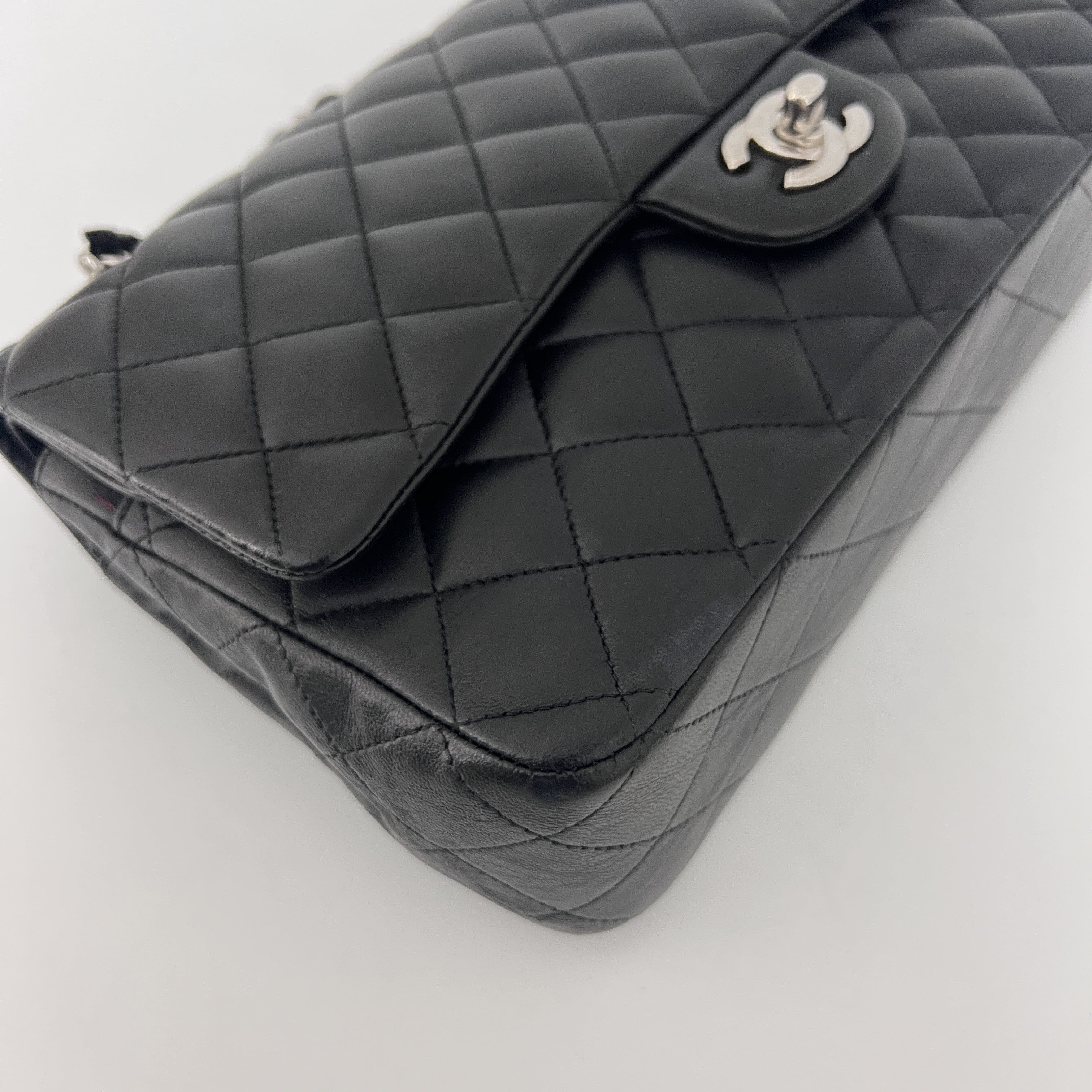 CHANEL Classic 11.12 Medium Shoulder Bag Black Lambskin 2009-2010