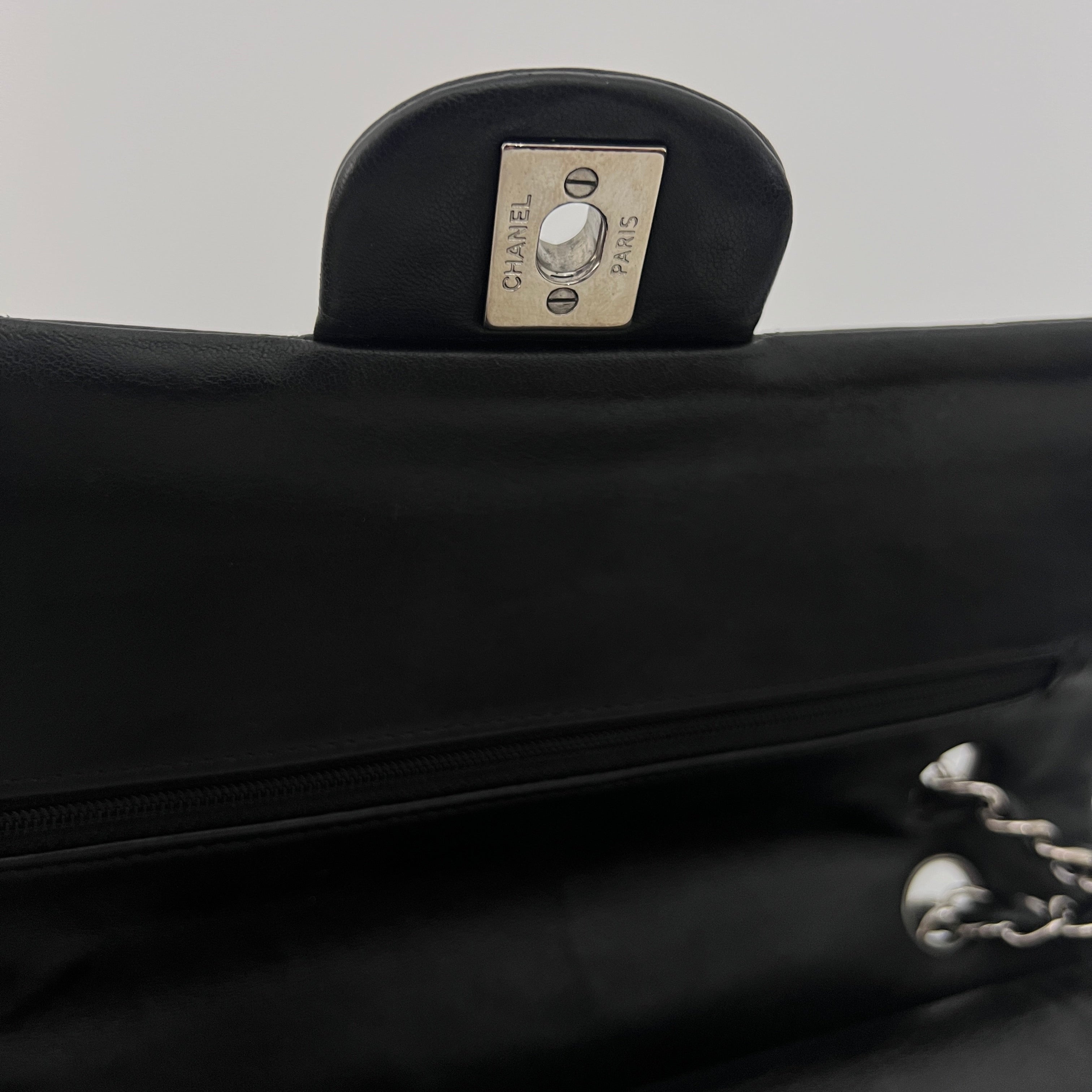 CHANEL Classic 11.12 Medium Shoulder Bag Black Lambskin 2009-2010