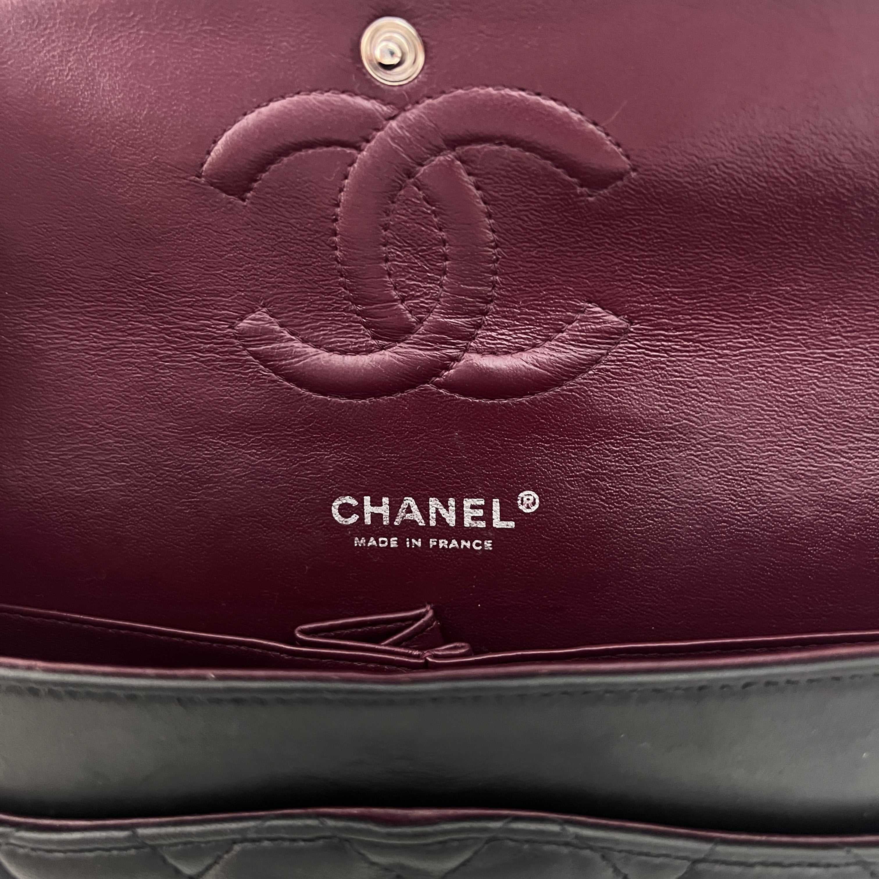 CHANEL Classic 11.12 Medium Shoulder Bag Black Lambskin 2009-2010