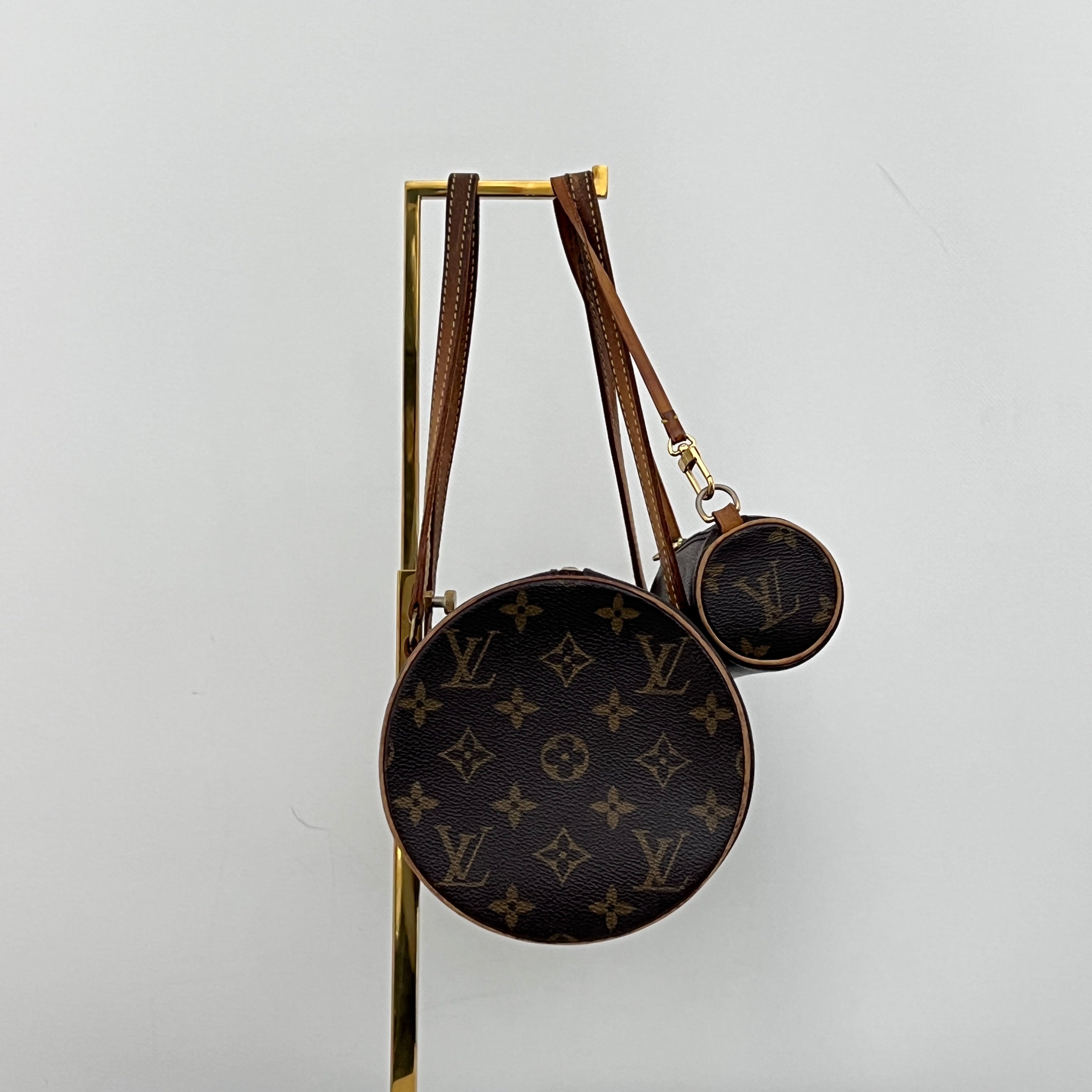 LOUIS VUITTON Papillon 30 brown canvas and leather bag 2004