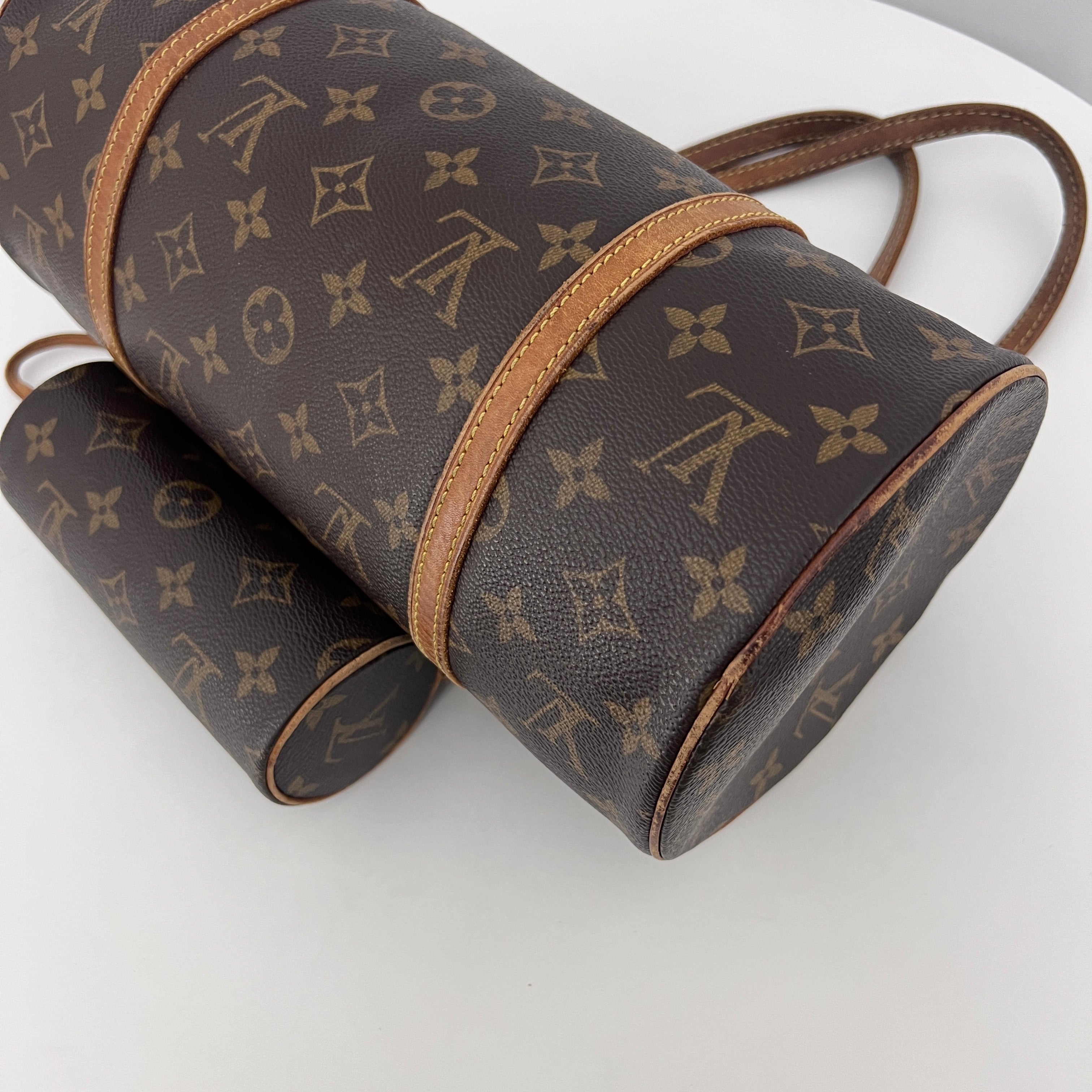 LOUIS VUITTON Papillon 30 brown canvas and leather bag 2004
