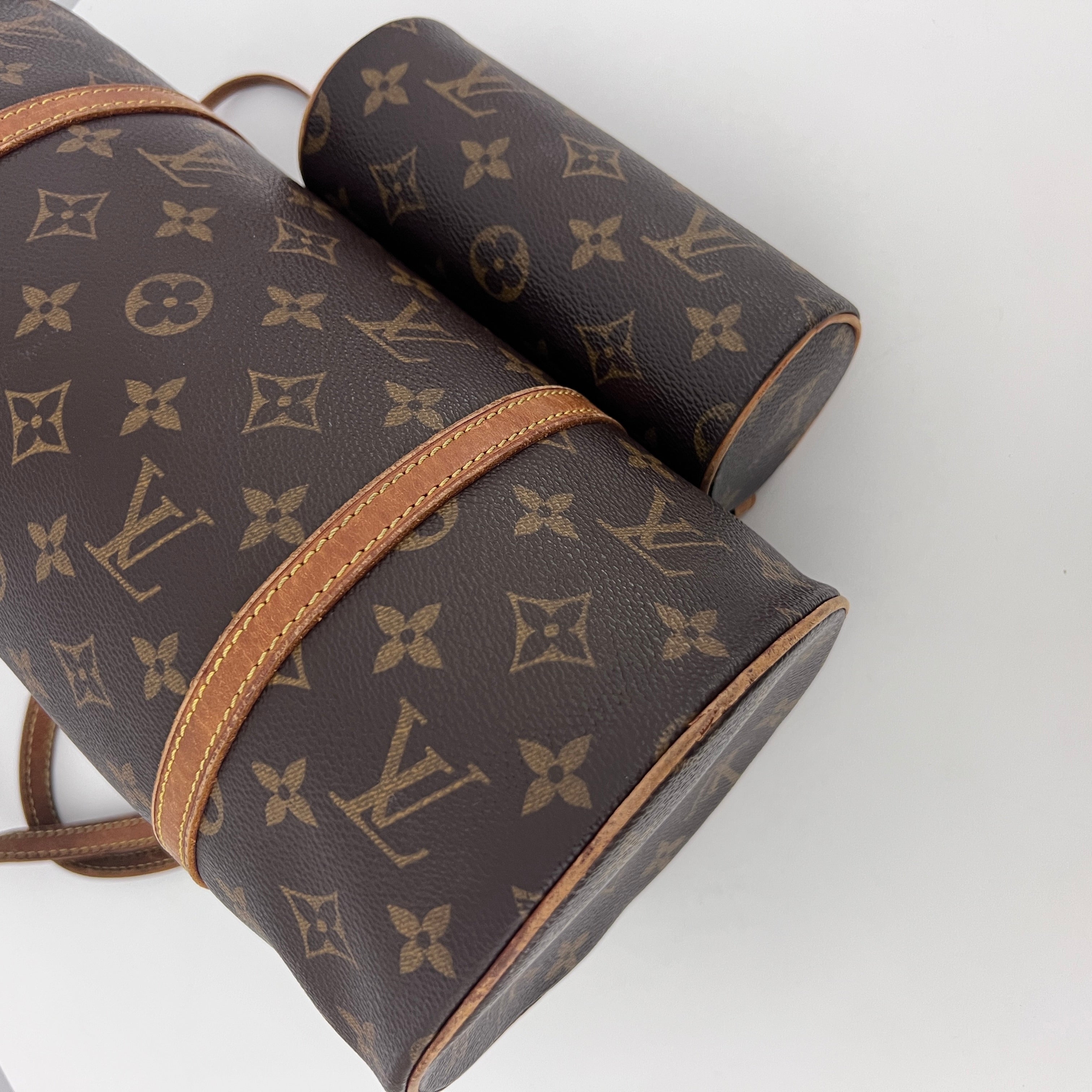 LOUIS VUITTON Papillon 30 brown canvas and leather bag 2004