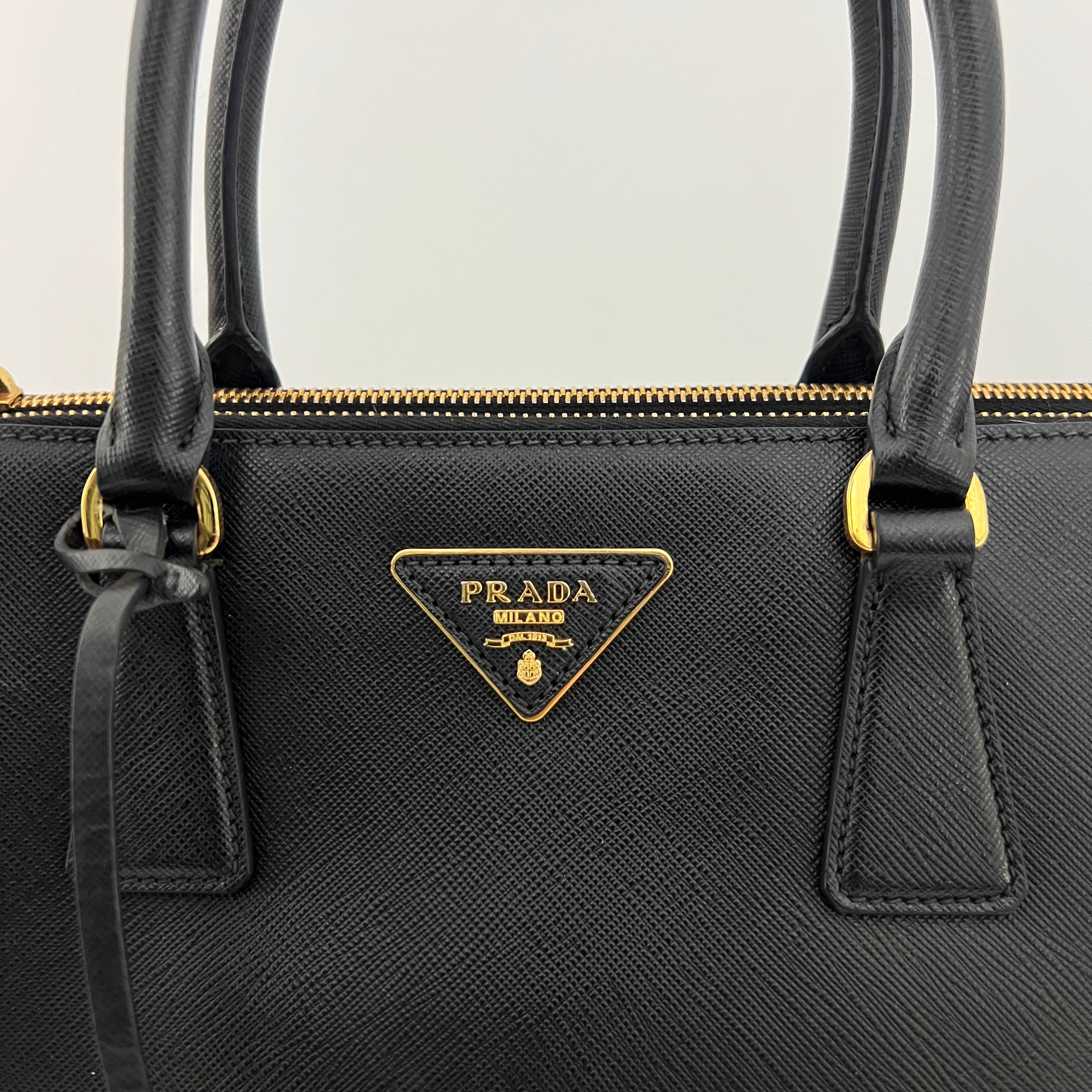PRADA Galleria black leather handbag