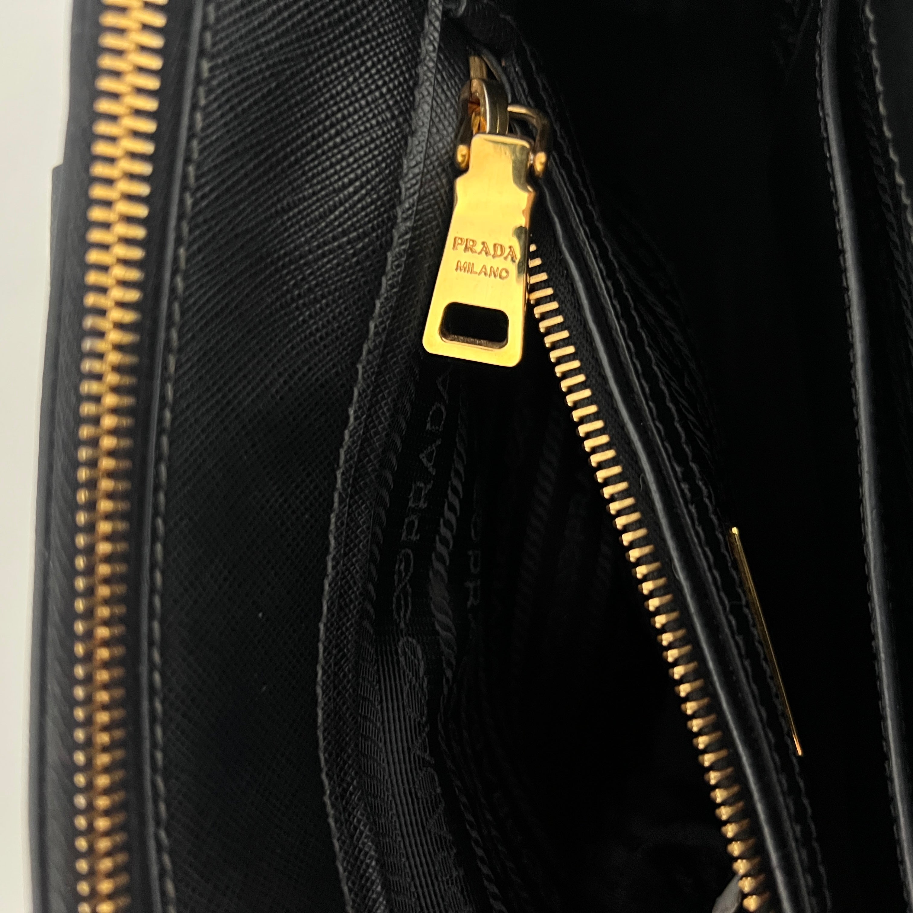 PRADA Galleria black leather handbag