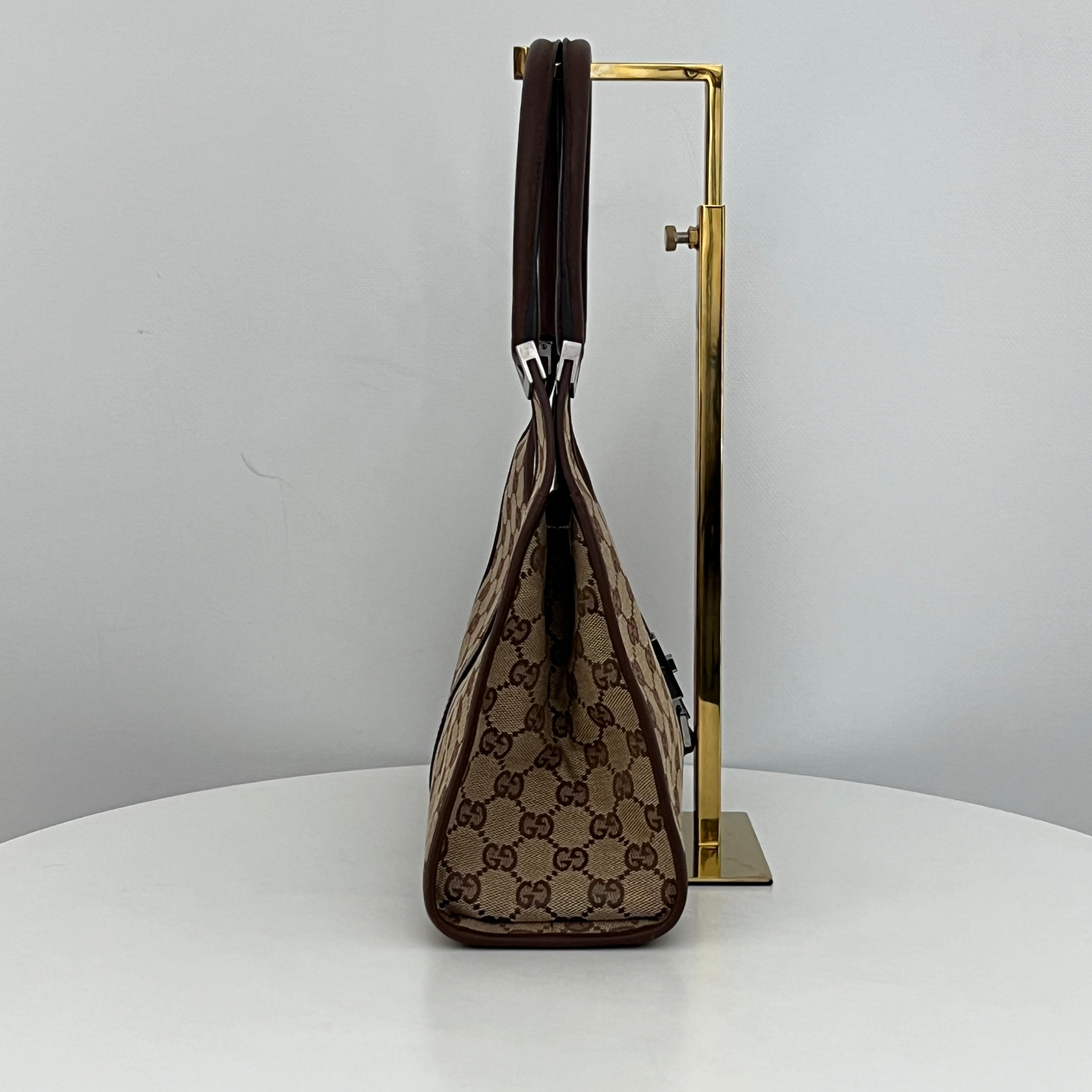 GUCCI Jackie brown canvas and leather bag