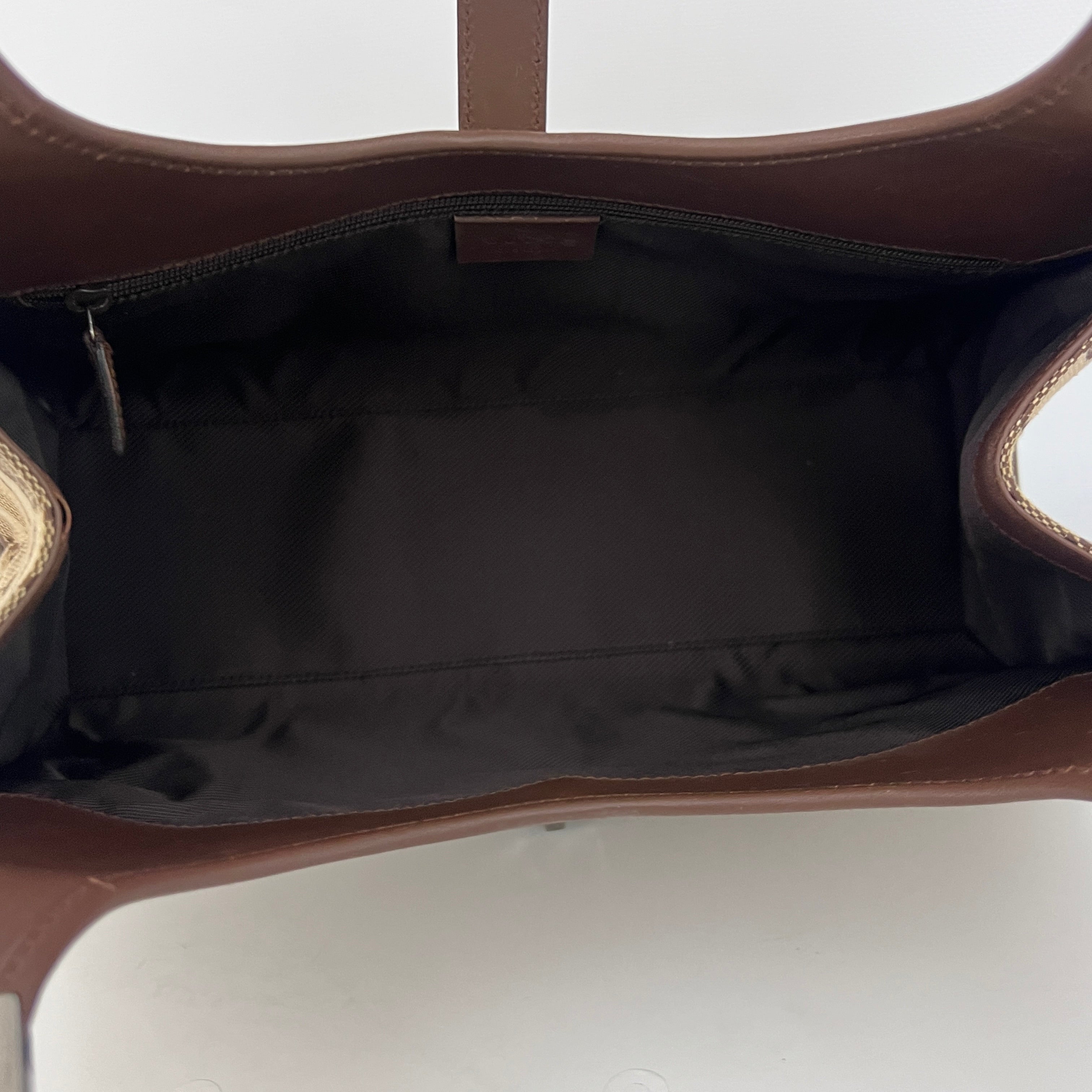 GUCCI Jackie brown canvas and leather bag