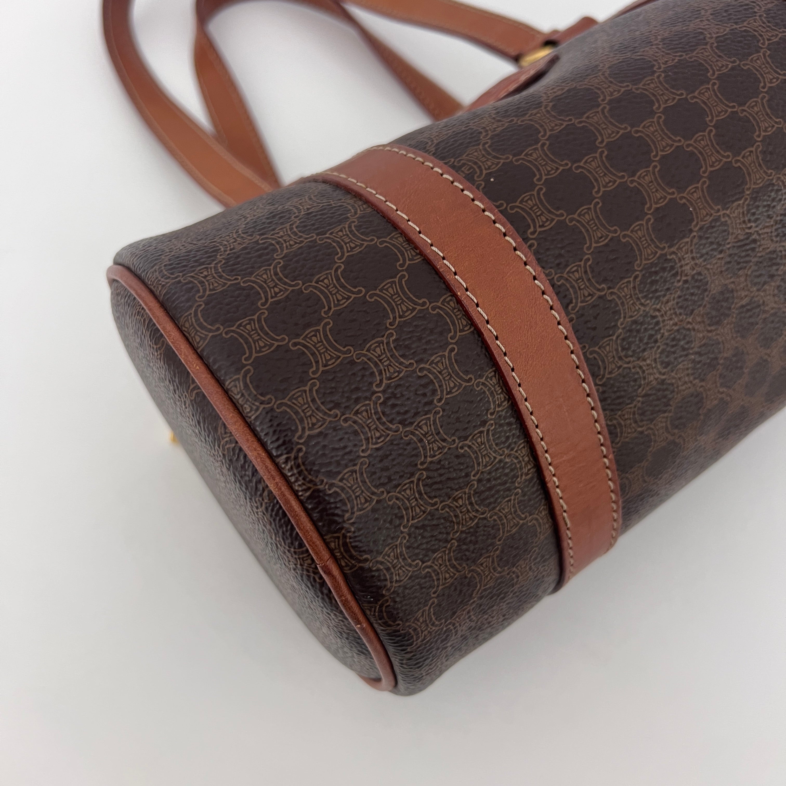 CELINE Papillon bag in brown canvas and leather