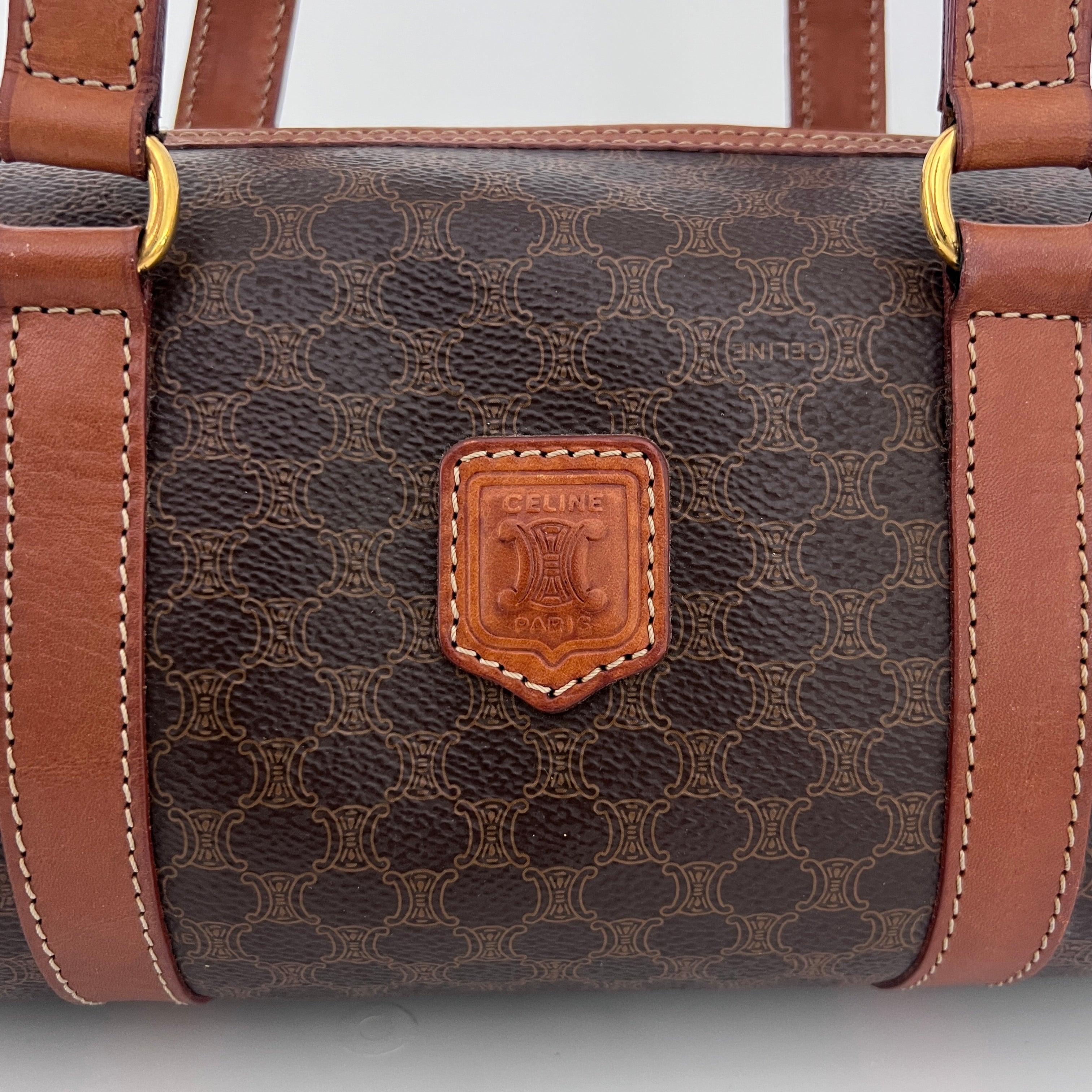 CELINE Papillon bag in brown canvas and leather