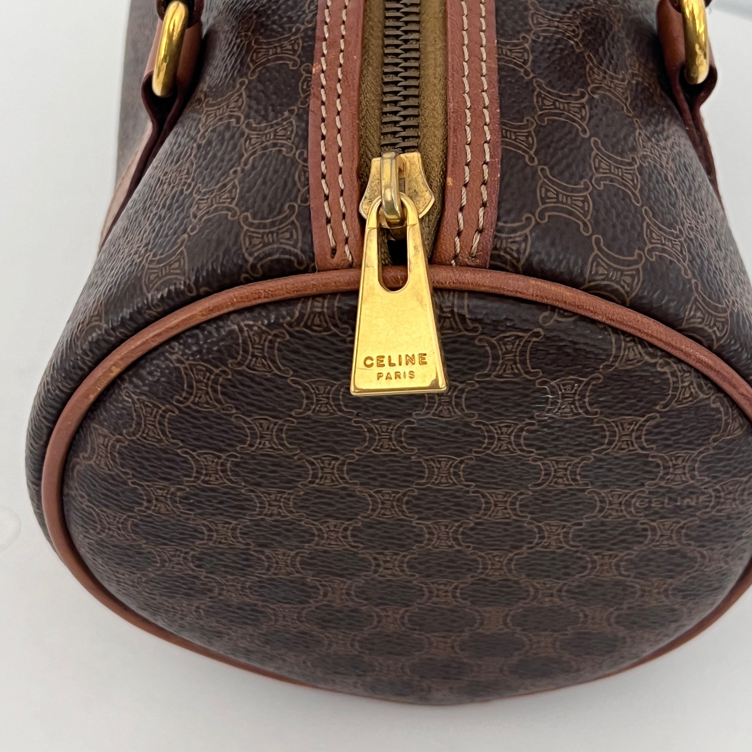 CELINE Papillon bag in brown canvas and leather