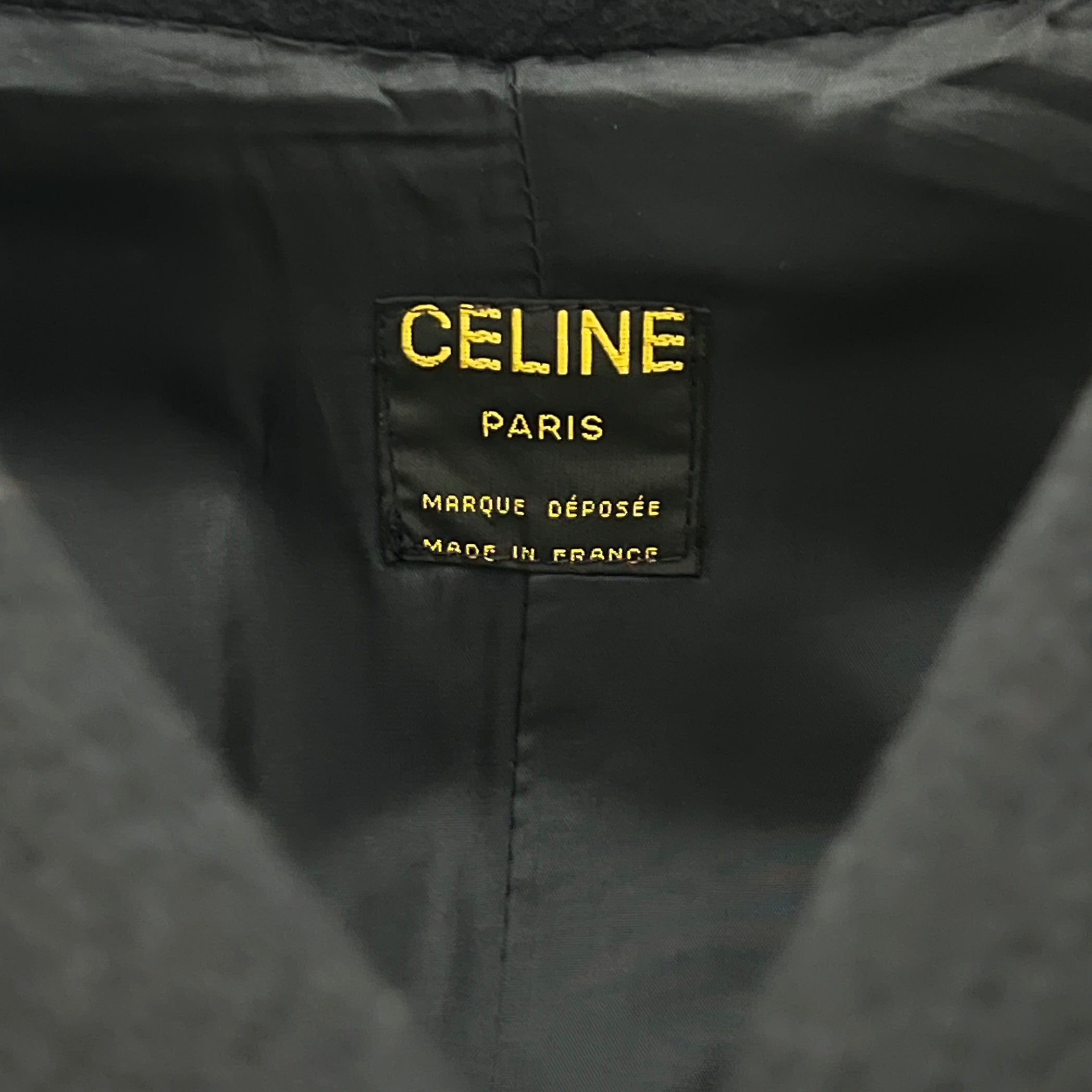 Vintage circa 1990 CELINE S navy wool coat
