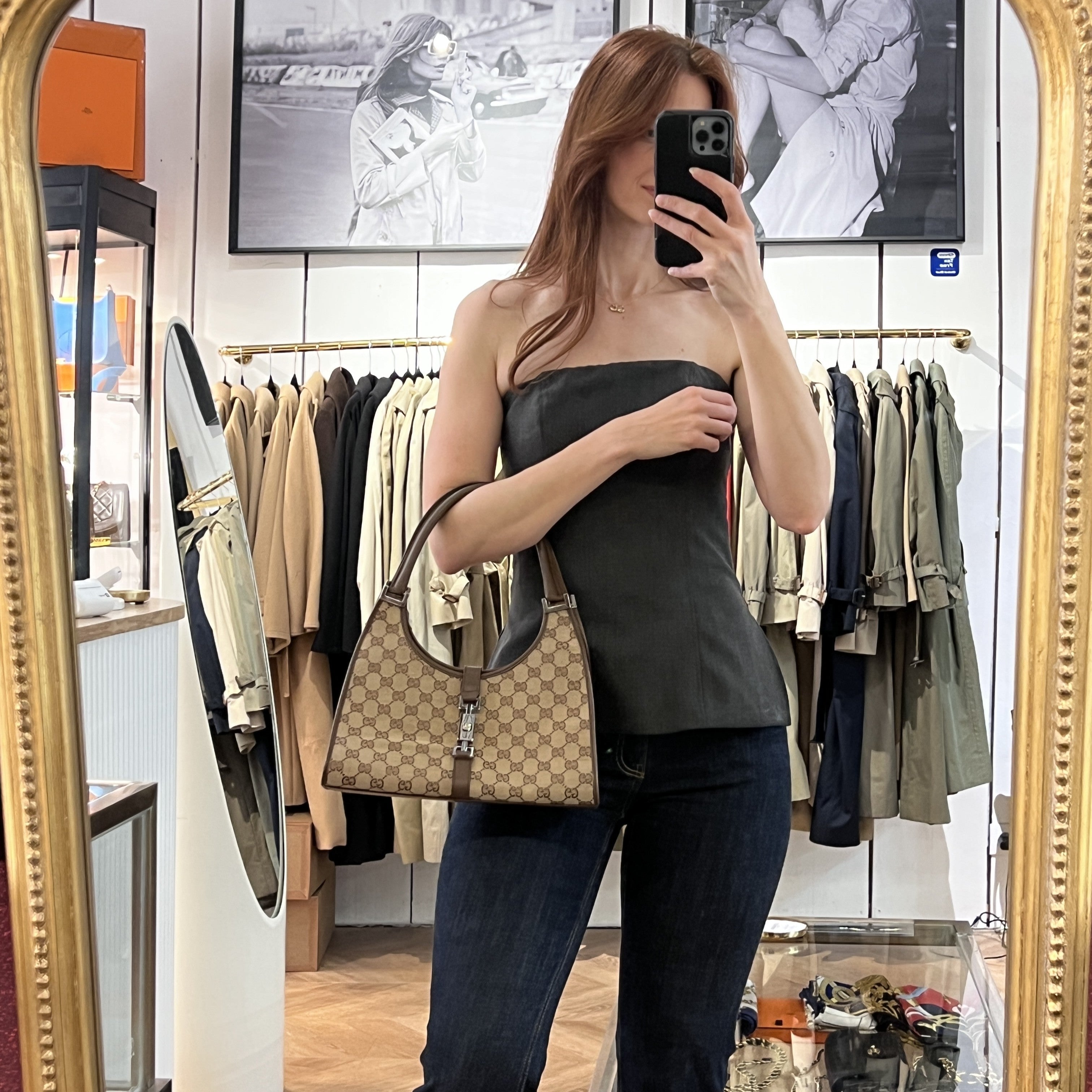 Sac GUCCI Jackie toile et cuir marron