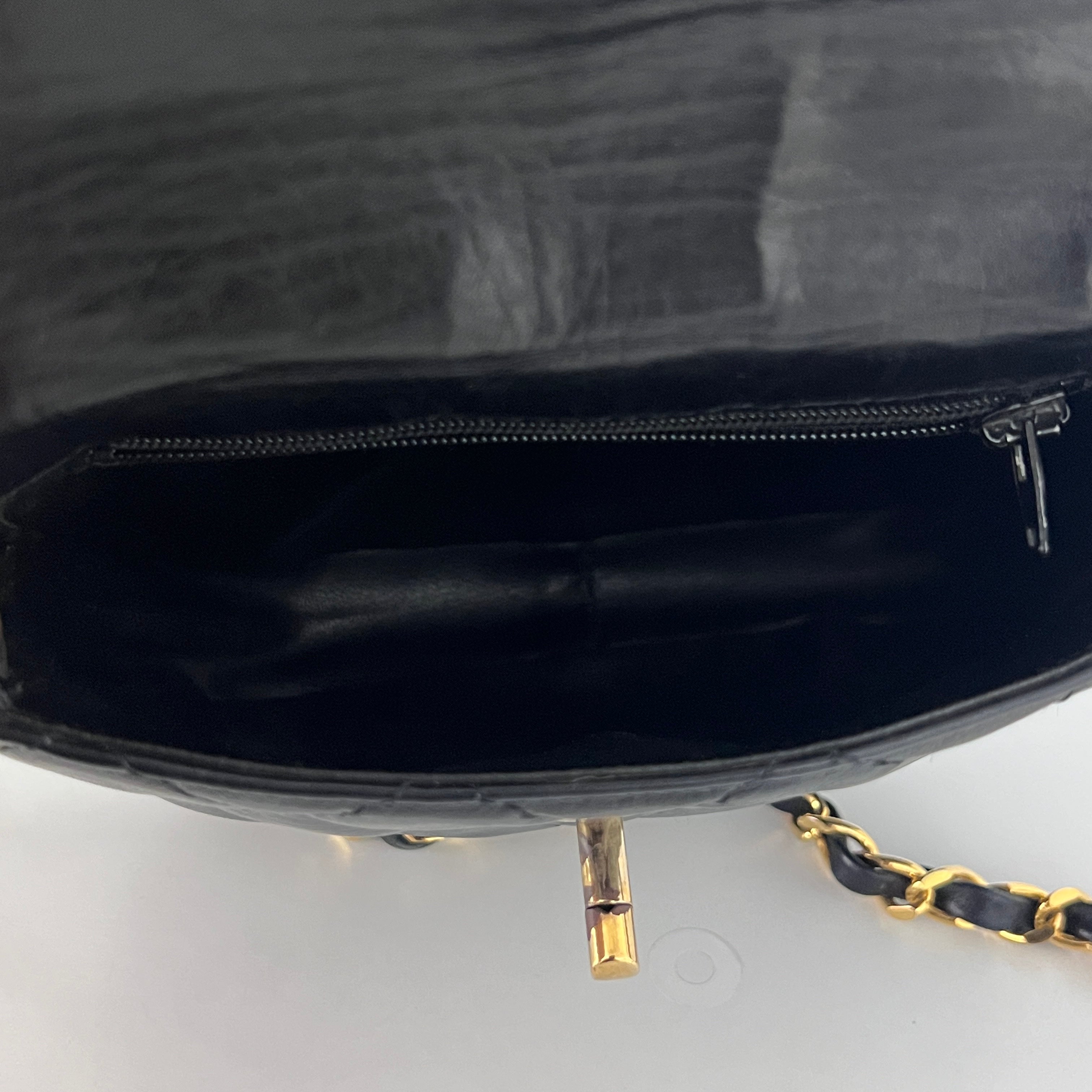 Sac à bandoulière CHANEL Matelassé Chain cuir d'agneau noir vintage 1996-1997