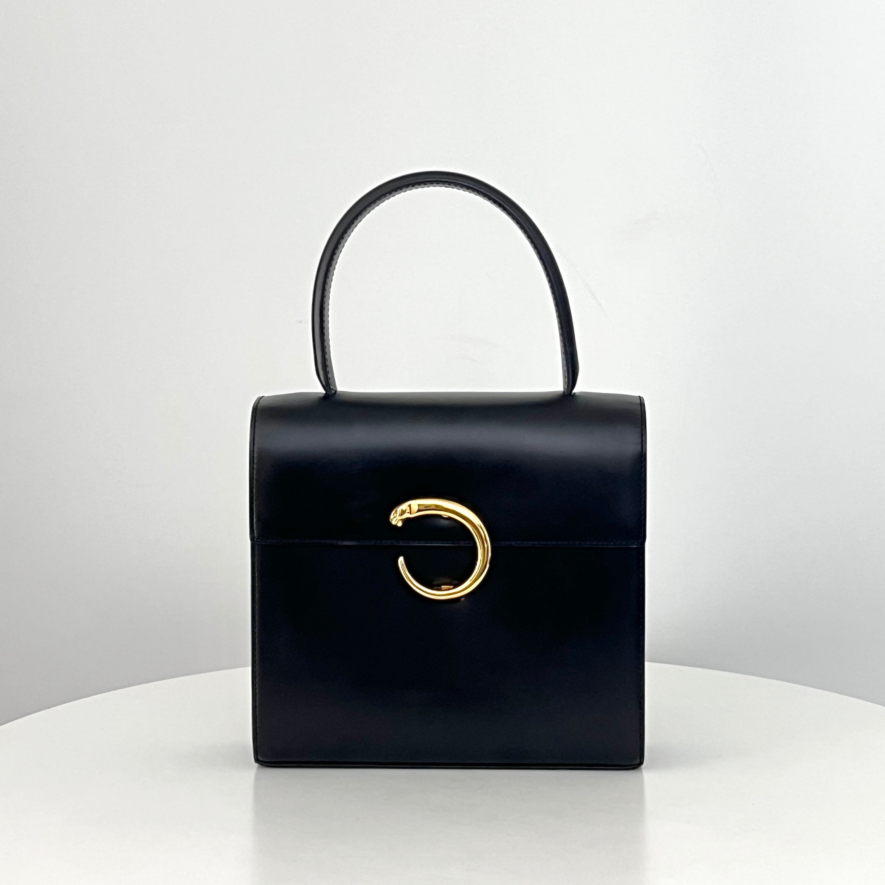 Sac à bandoulière CARTIER Panthère C cuir lisse noir